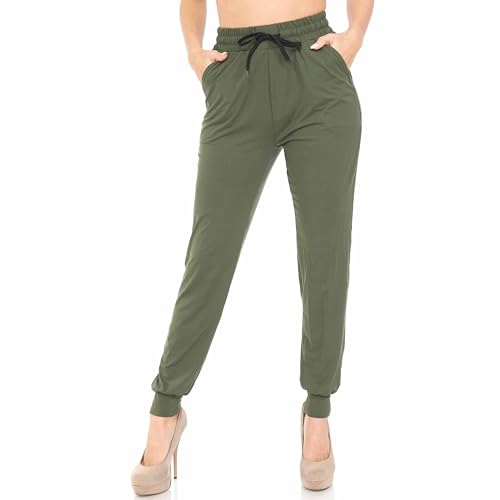Buttery Smooth Solid Basic Olive Joggers - EEVEE