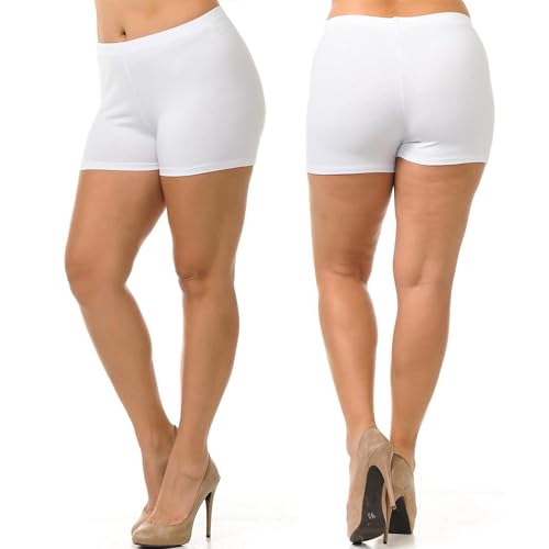 USA Basic Cotton Boy Shorts - Plus Size - 1XL 2XL 3XL