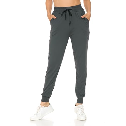 Buttery Smooth Solid Basic Charcoal Women's Joggers - EEVEE