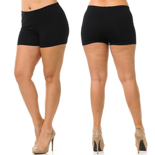 USA Basic Cotton Boy Shorts - Plus Size - 1XL 2XL 3XL