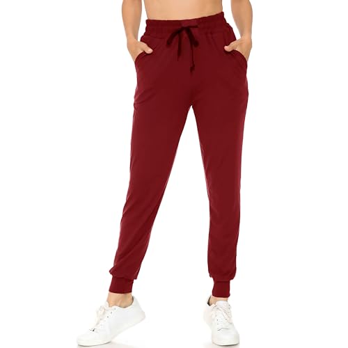 Buttery Smooth Solid Basic Burgundy Joggers - EEVEE