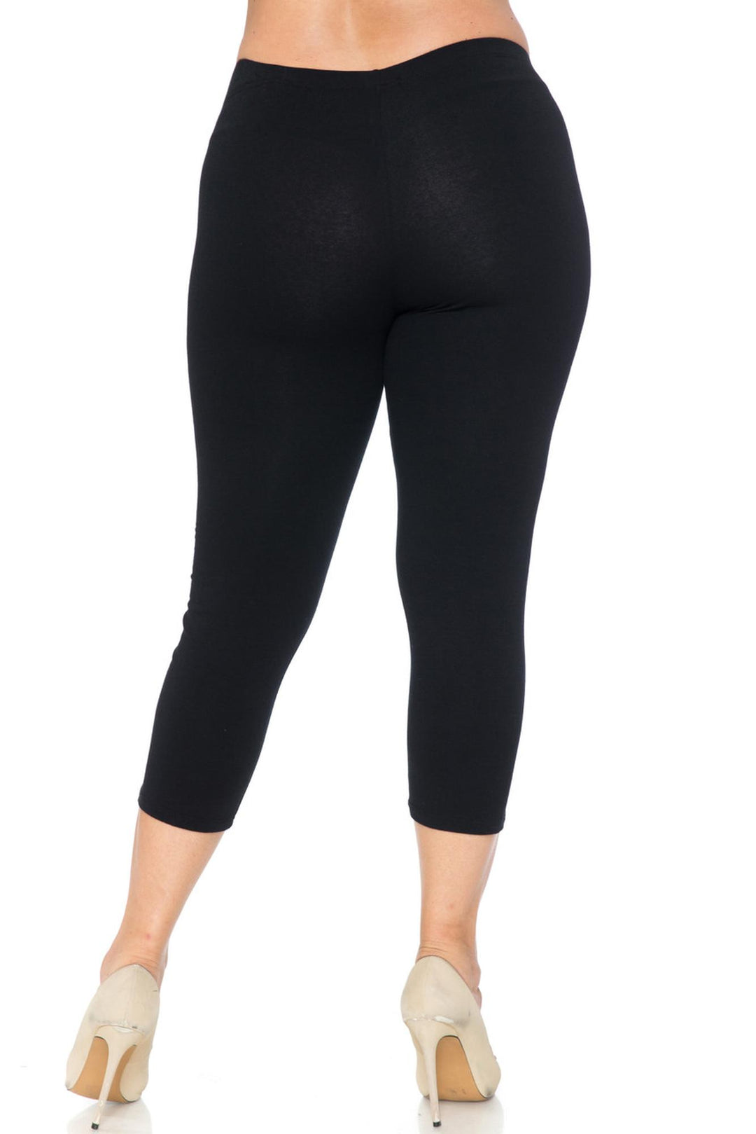 USA Basic Cotton Capri Length Leggings - Plus Size - 1XL 2XL 3XL