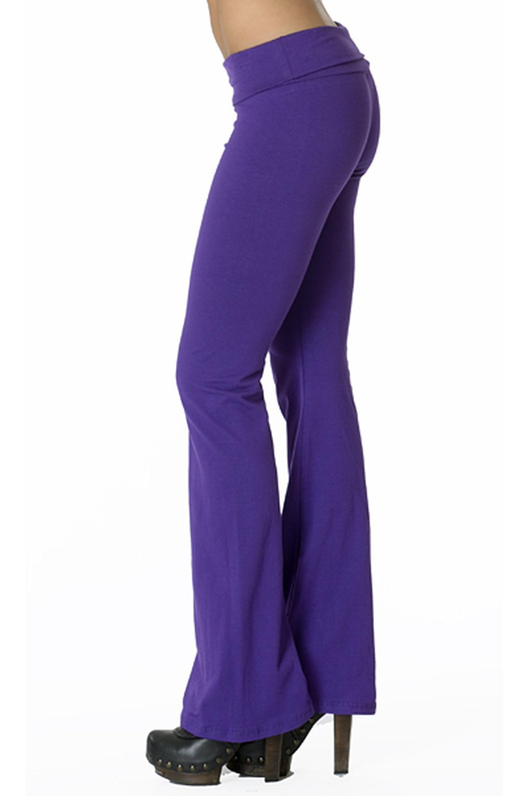 USA Basic Cotton Solid Fold Over Leggings