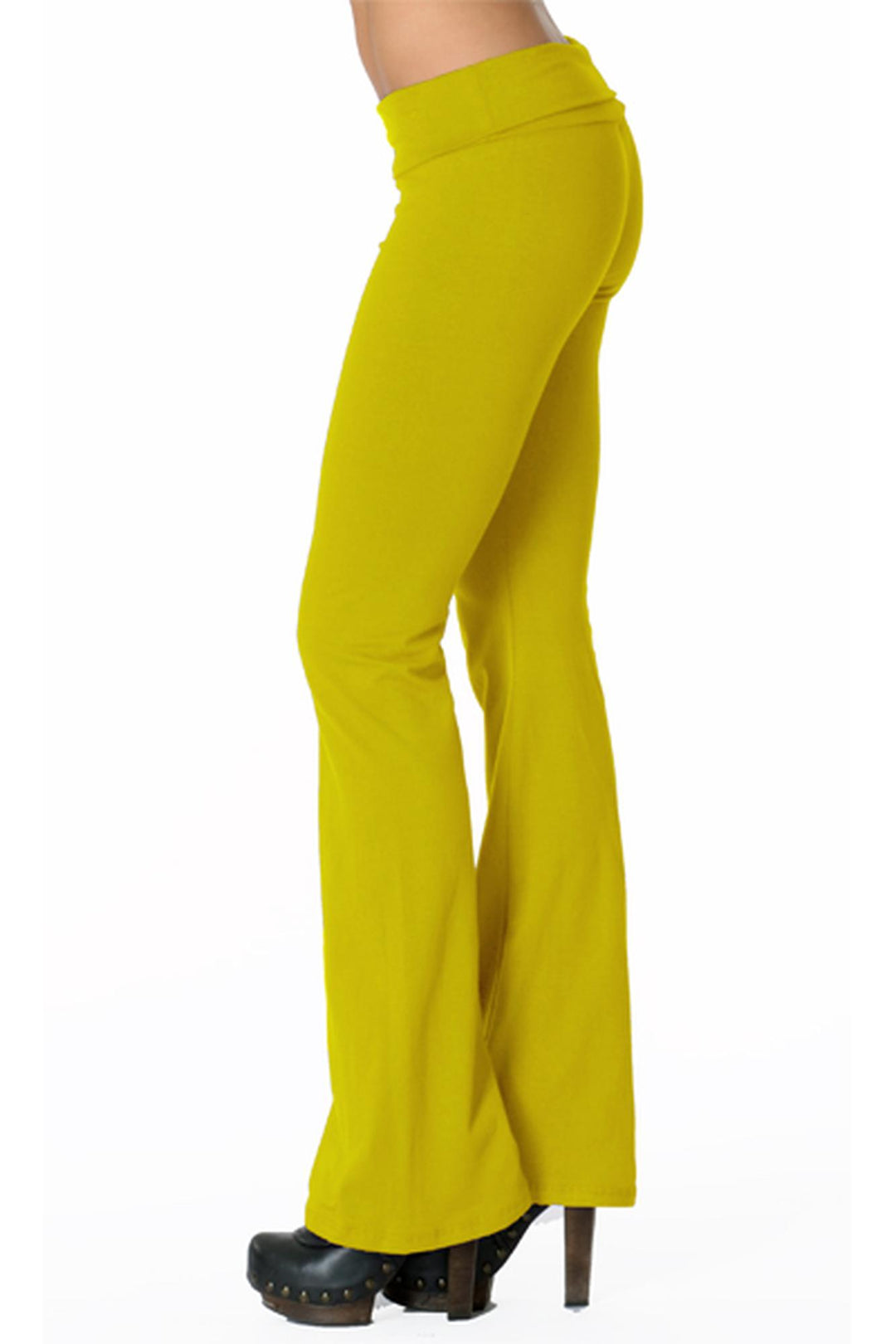USA Basic Cotton Solid Fold Over Leggings