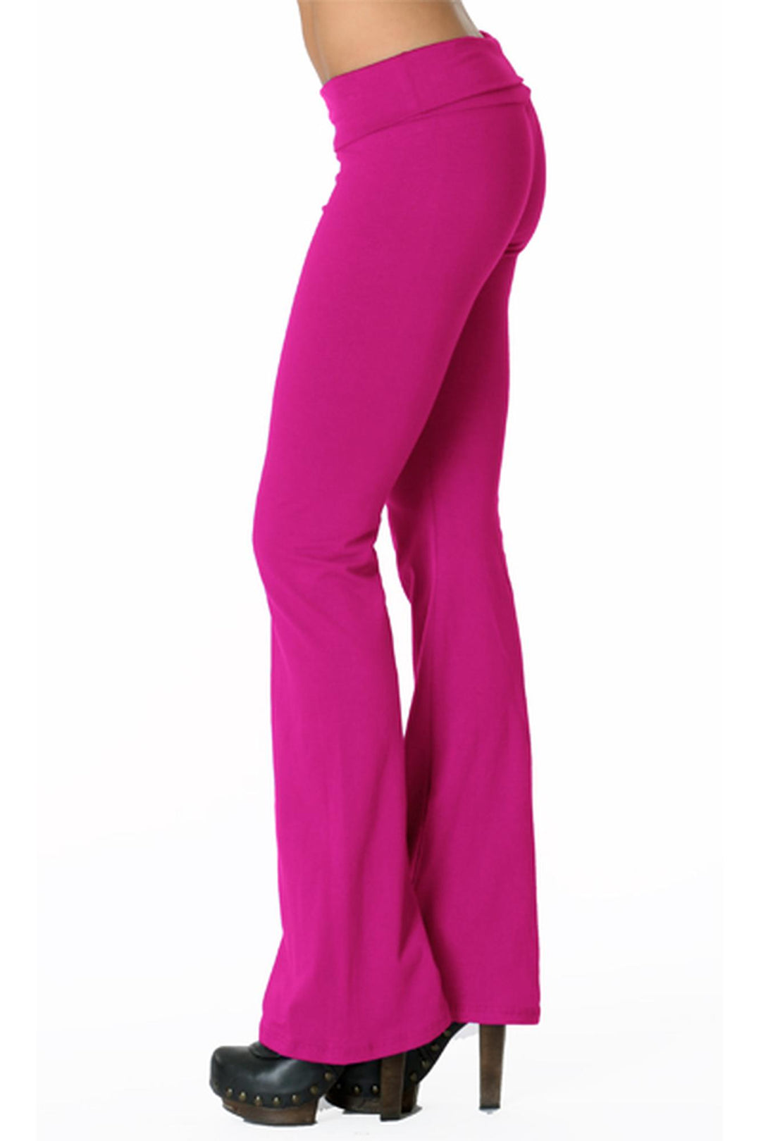 USA Basic Cotton Solid Fold Over Leggings