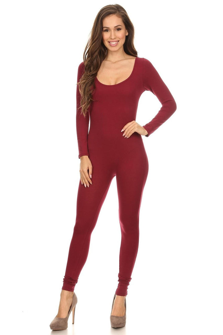 USA Basic Cotton Long Sleeve Jumpsuit