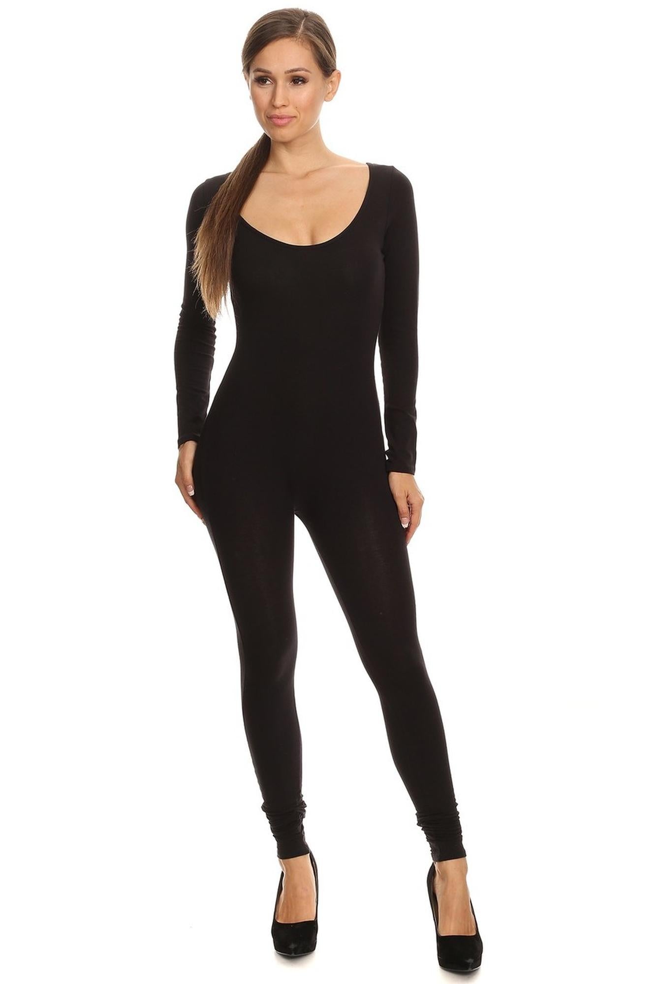USA Basic Cotton Long Sleeve Jumpsuit