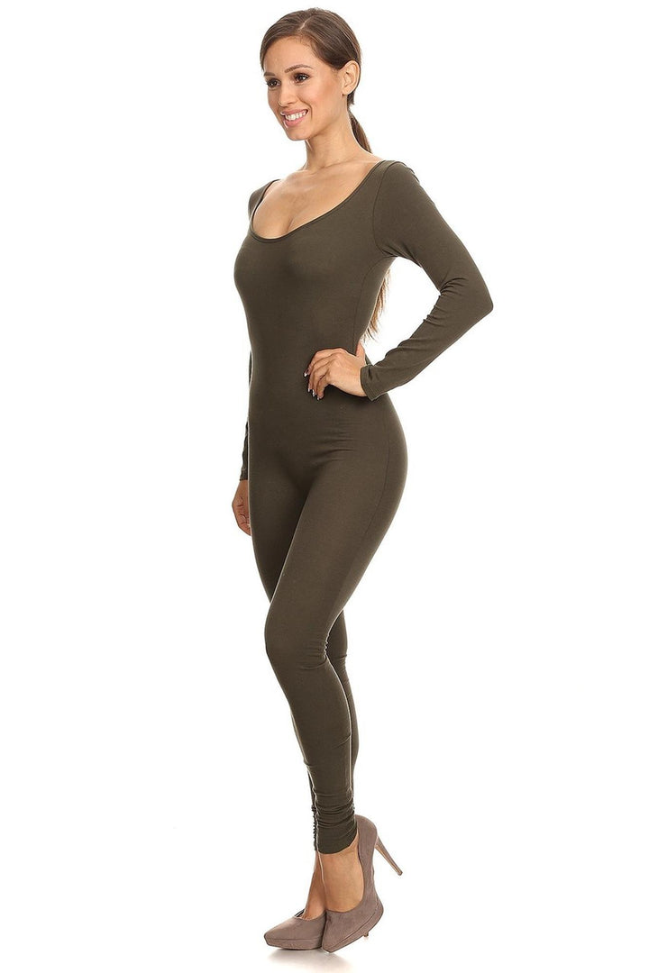 USA Basic Cotton Long Sleeve Jumpsuit