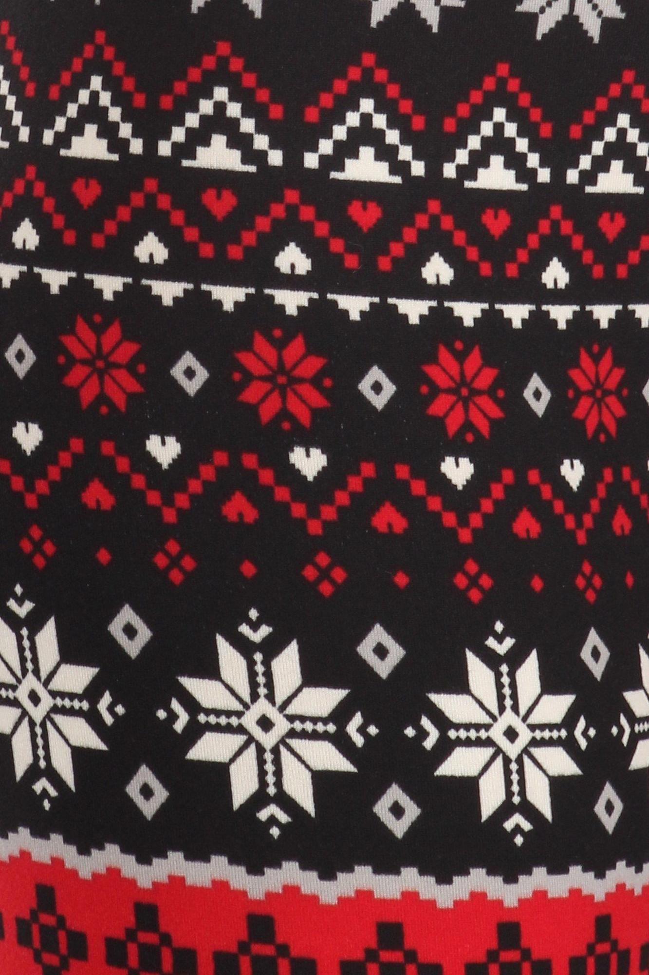 Comfy Soft Fleece Snowflake Holiday Leggings