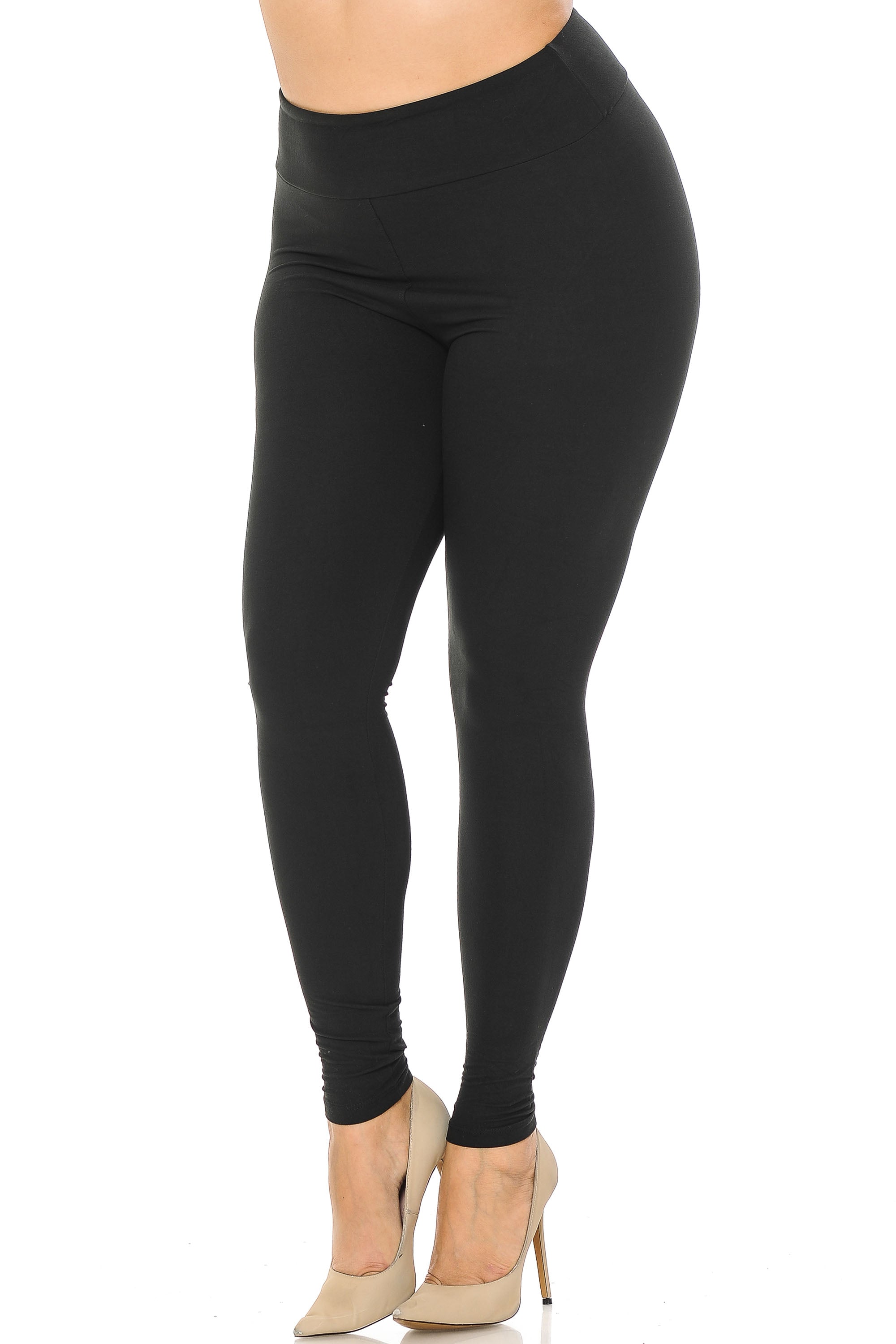 Buttery Smooth Basic Solid Leggings - Plus Size - 3 Inch Waist - 1XL 2XL 3XL - EEVEE