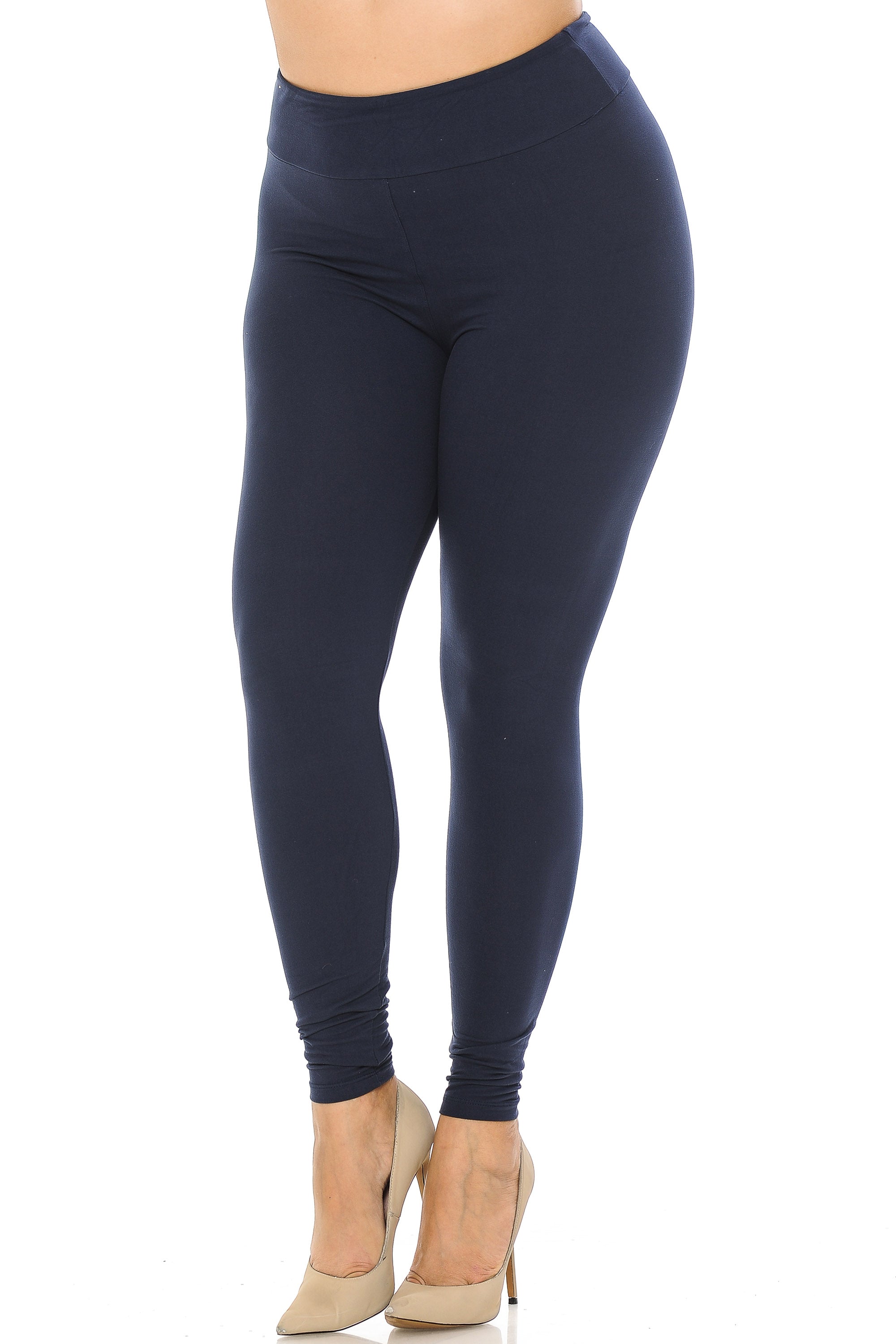 Buttery Smooth Basic Solid Leggings - Plus Size - 3 Inch Waist - 1XL 2XL 3XL - EEVEE