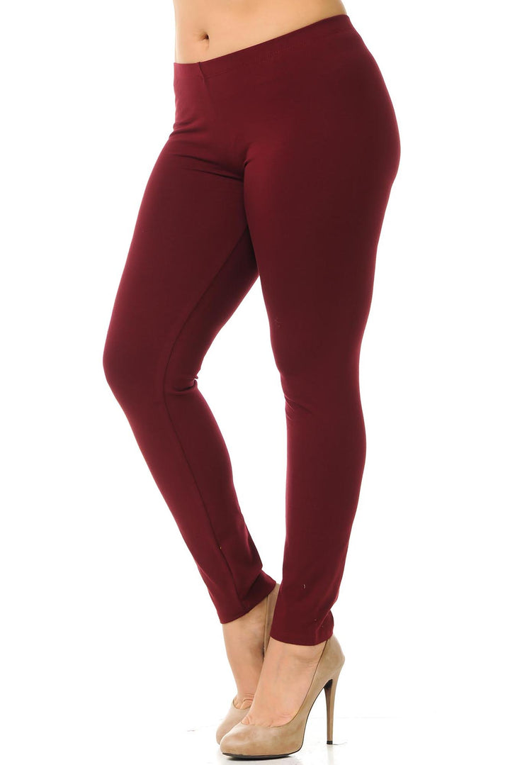USA Basic Full Length Cotton Leggings - Plus Size - 1XL 2XL 3XL