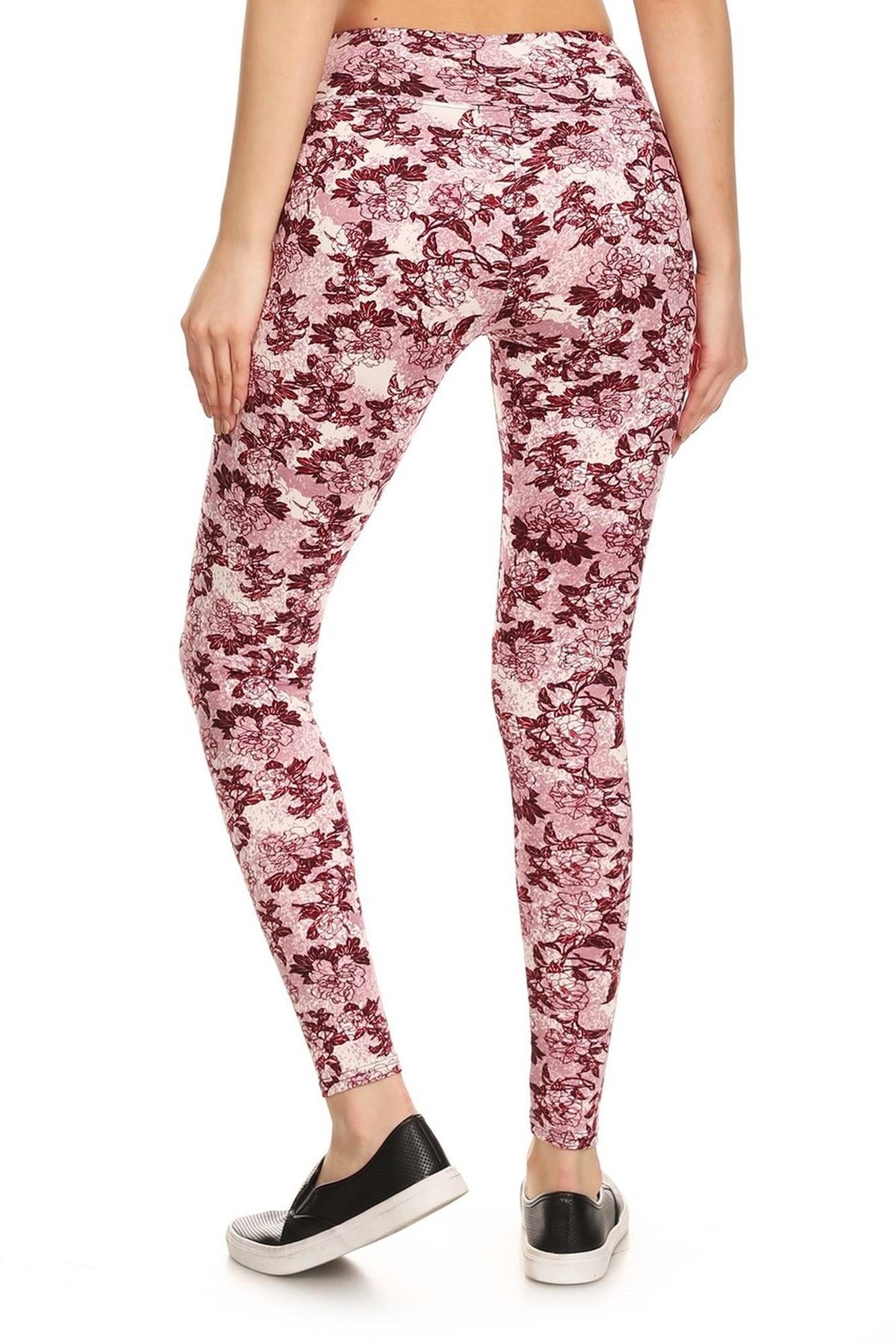 Brushed High Waisted Rosetta Rose Sport Leggings