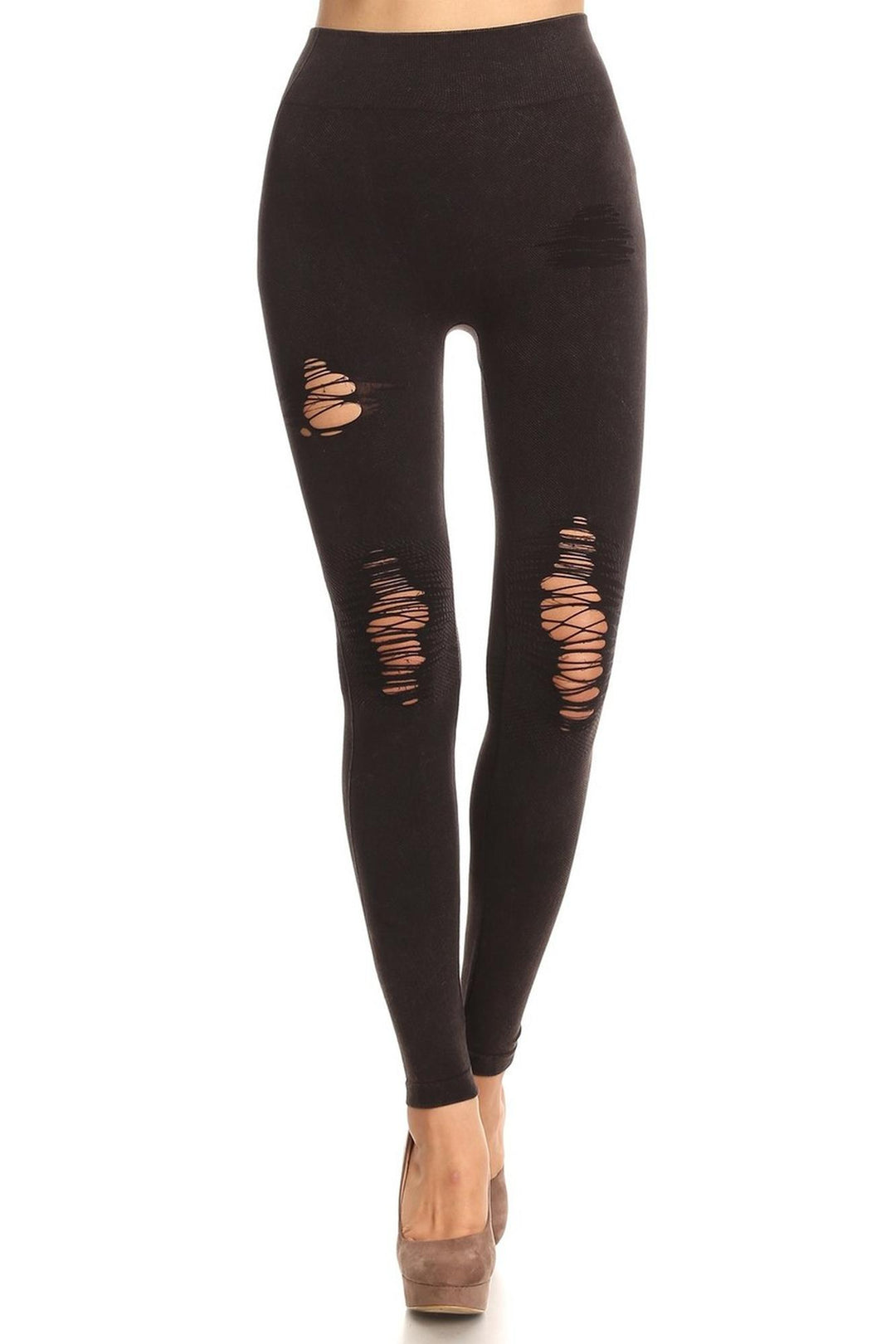 Vintage High Waisted Shredded Cotton Leggings