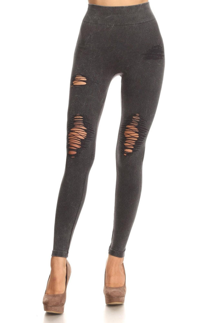 Vintage High Waisted Shredded Cotton Leggings