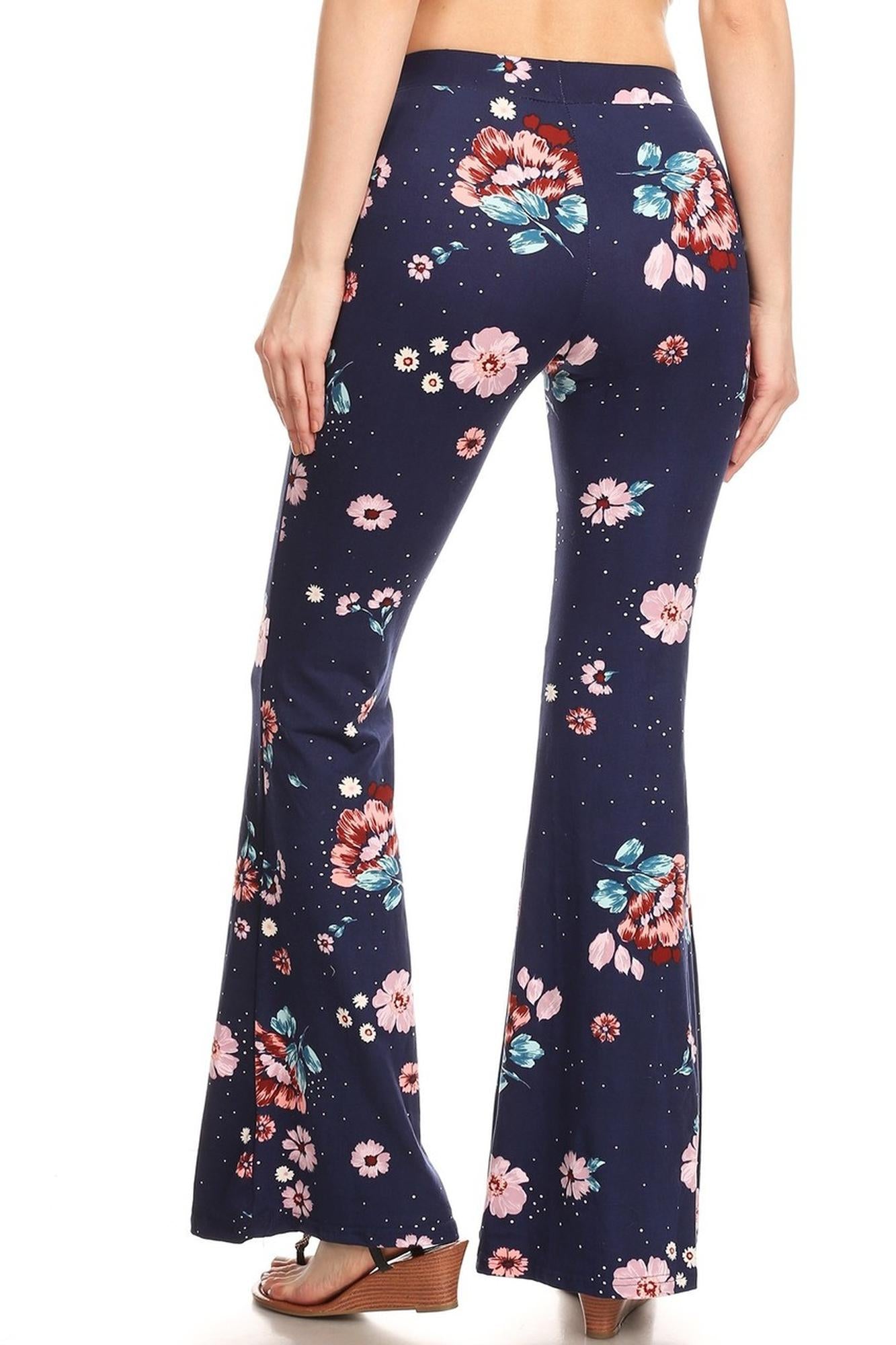 Buttery Smooth Floral Escapade Bell Bottom Leggings