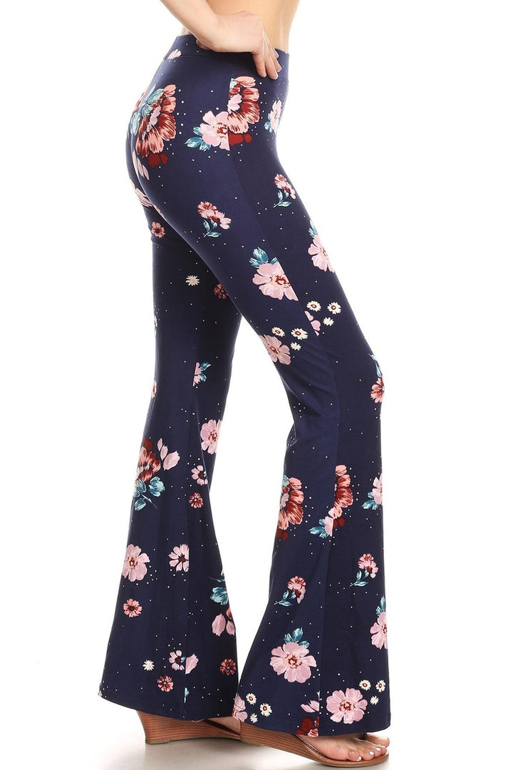 Buttery Smooth Floral Escapade Bell Bottom Leggings