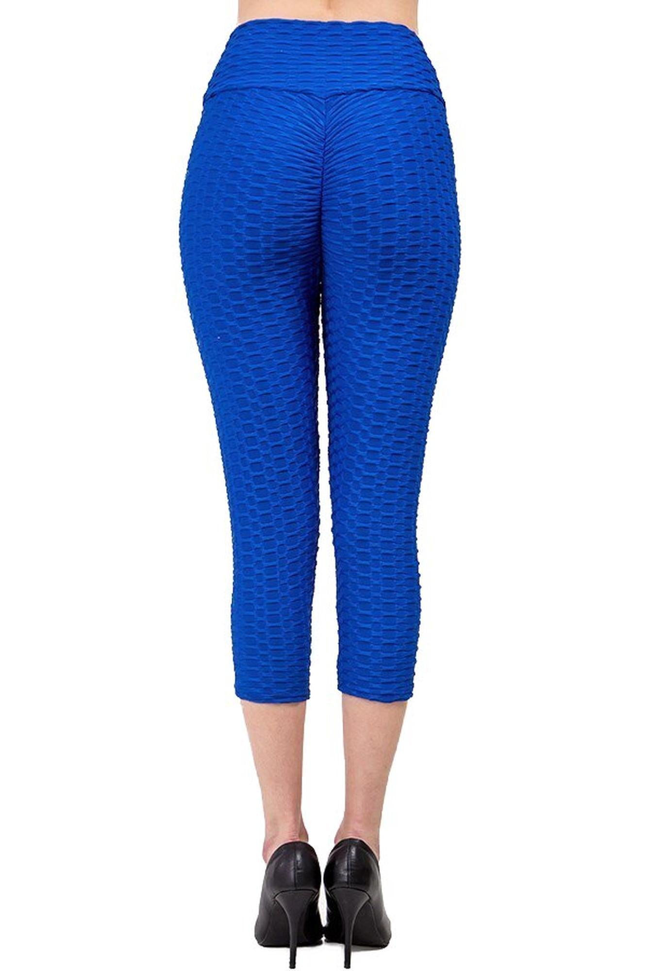 Scrunch Butt Textured High Waisted Capri Leggings - Plus Size - 1XL 2XL 3XL