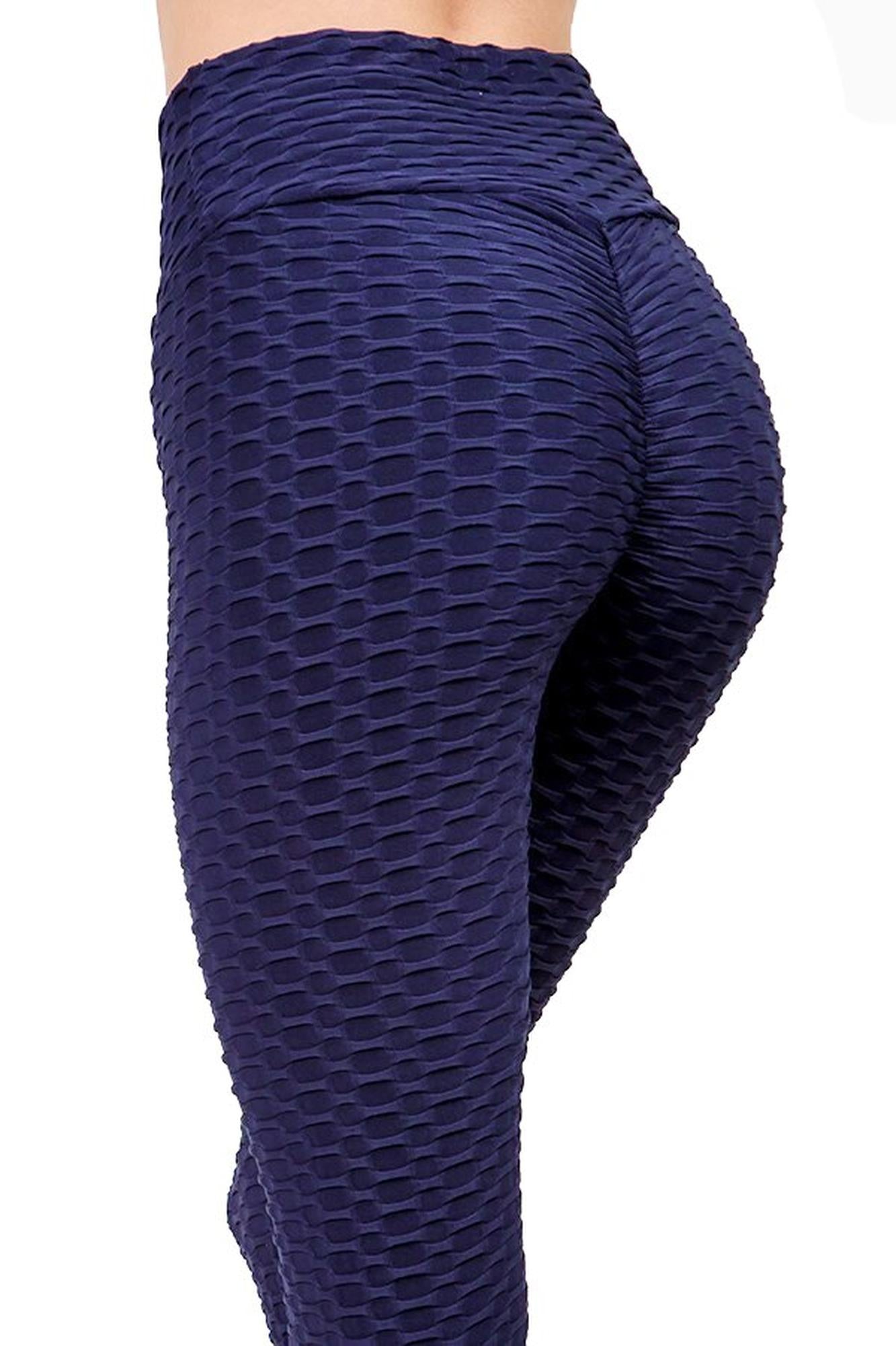 Scrunch Butt Textured High Waisted Capri Leggings - Plus Size - 1XL 2XL 3XL