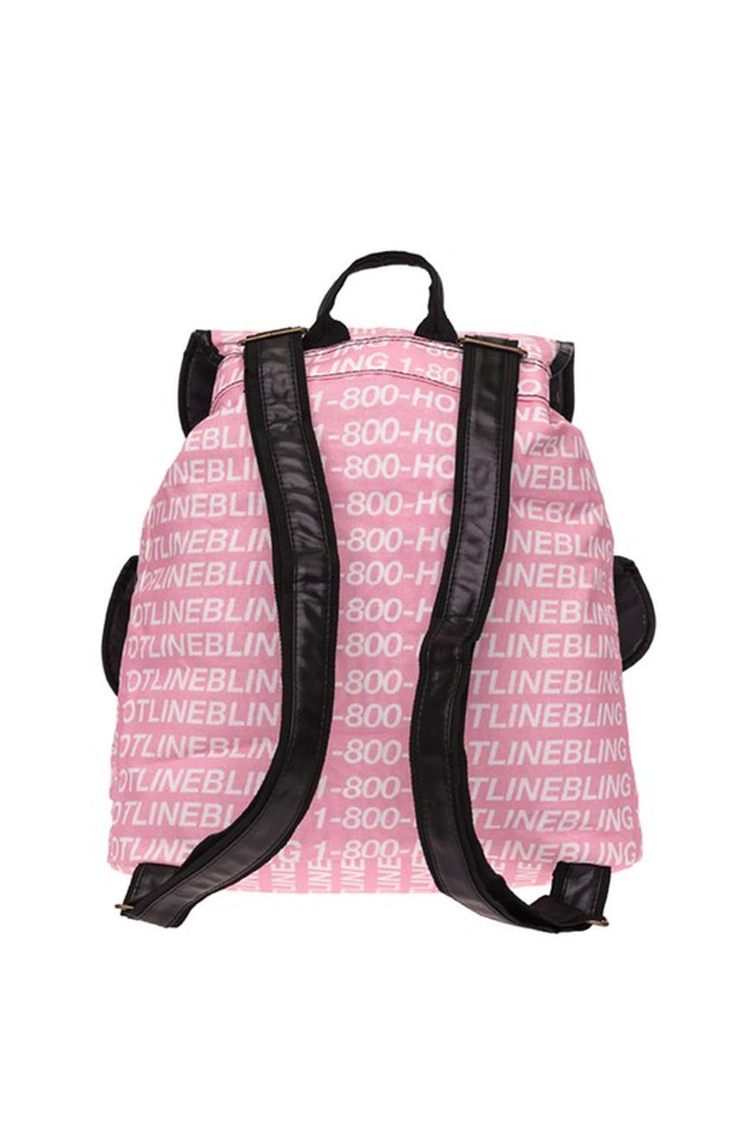 Hotline Bling Graphic Print Buckle Flap Backpack (One Size Regular,Pink)