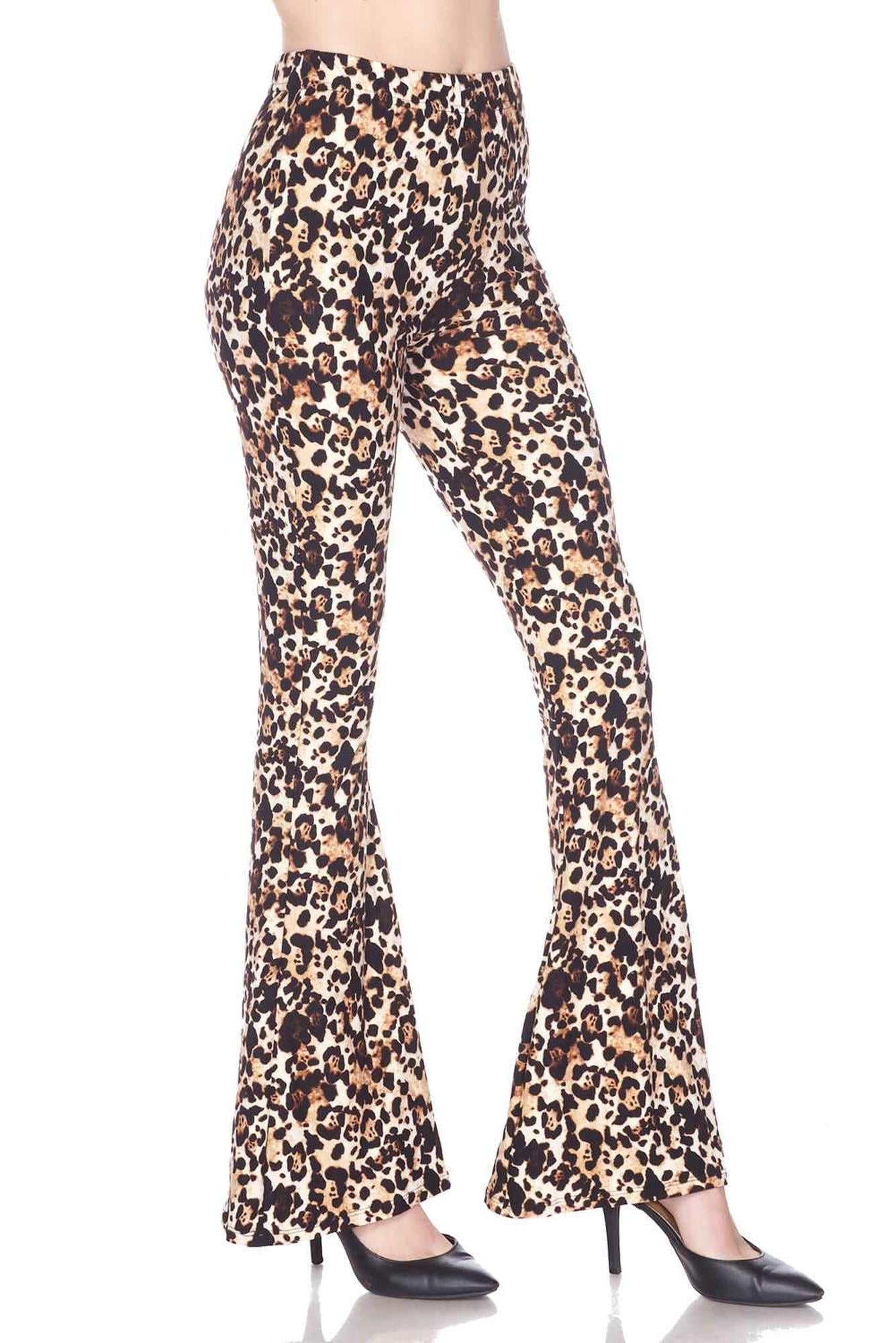 Buttery Smooth Metro Leopard Bell Bottom Leggings