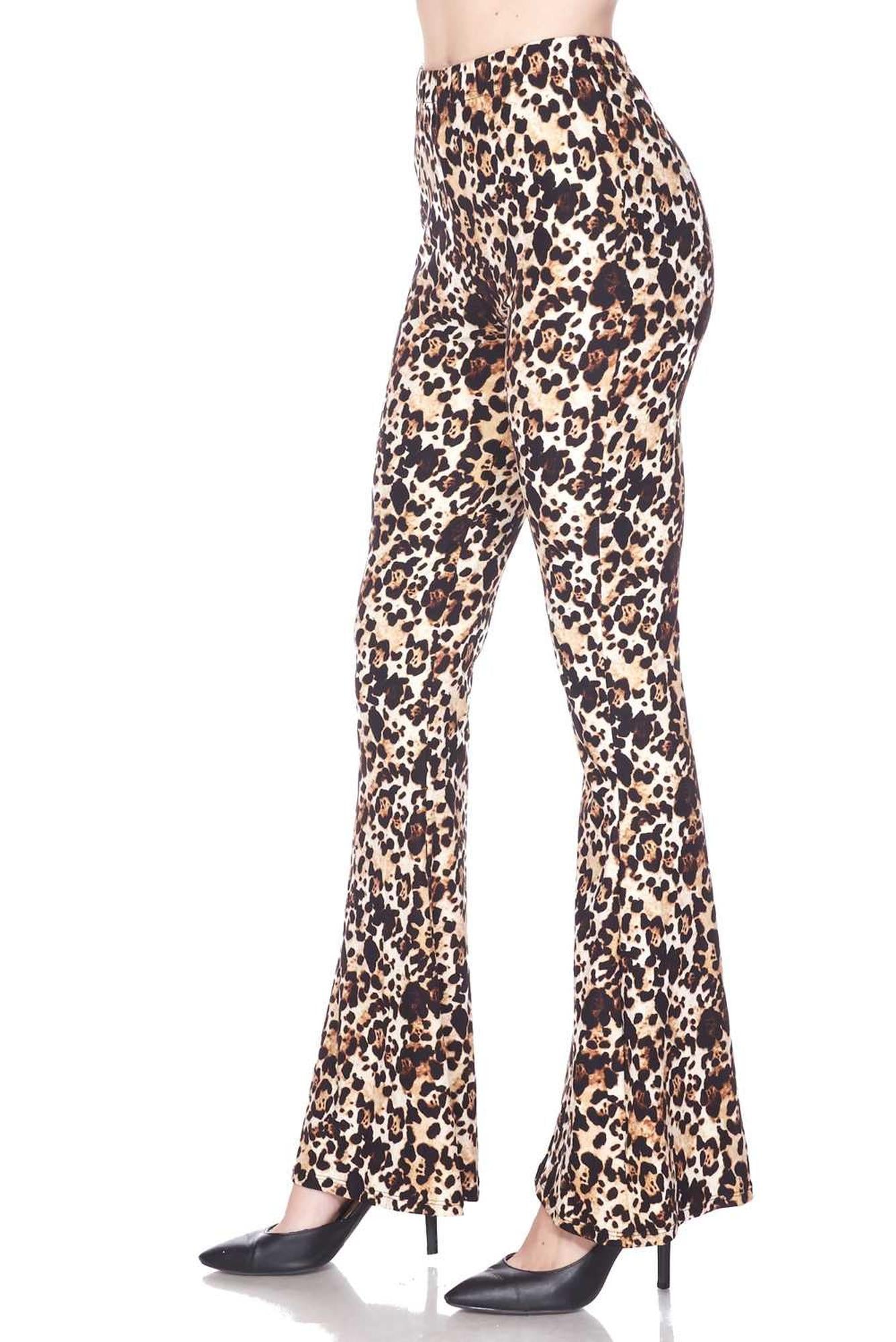 Buttery Smooth Metro Leopard Bell Bottom Leggings