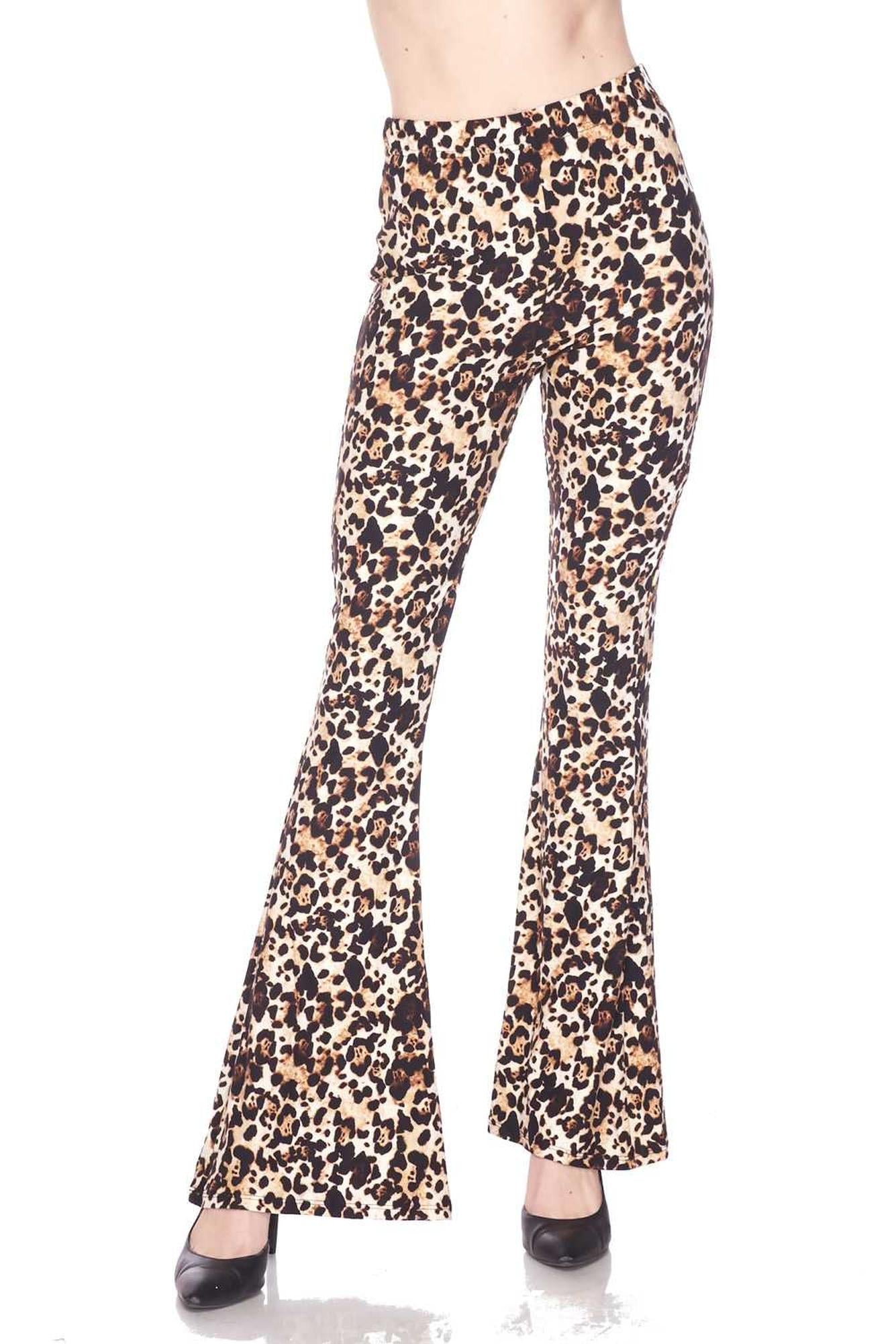 Buttery Smooth Metro Leopard Bell Bottom Leggings