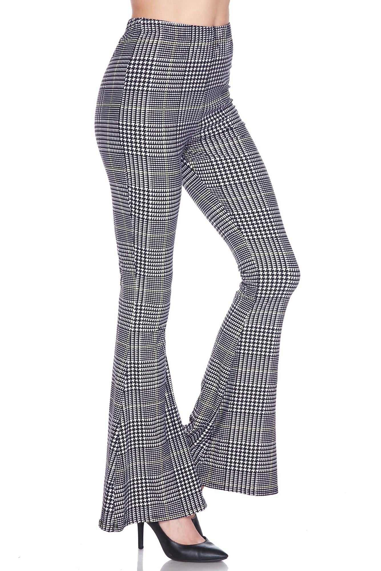Buttery Smooth Sunshine Plaid Bell Bottom Leggings