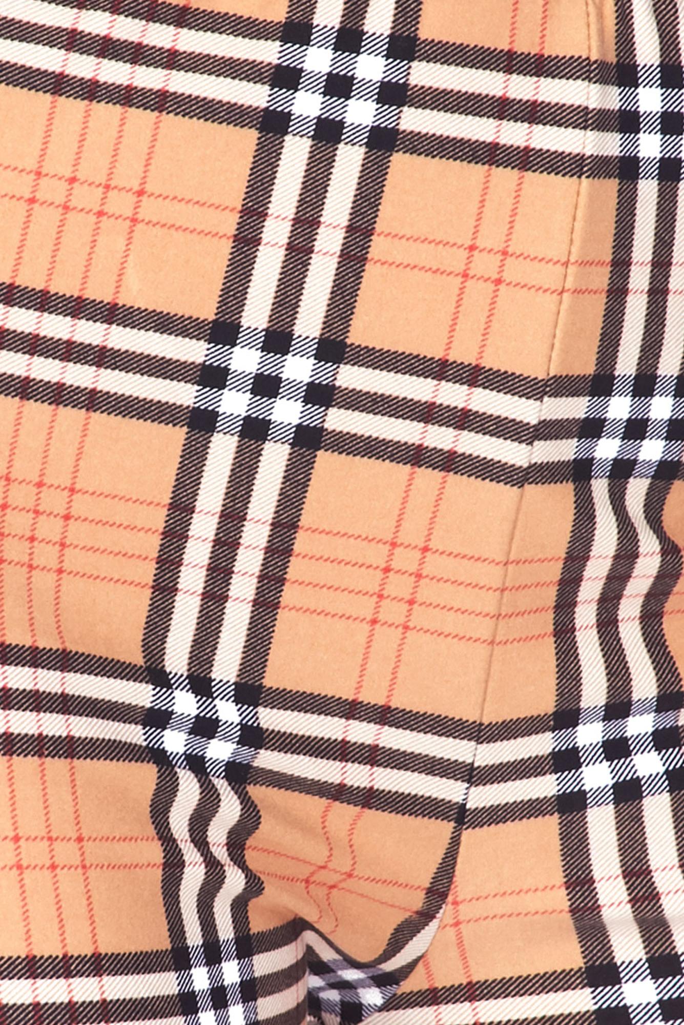 Buttery Smooth Carmel Plaid Bell Bottom Leggings