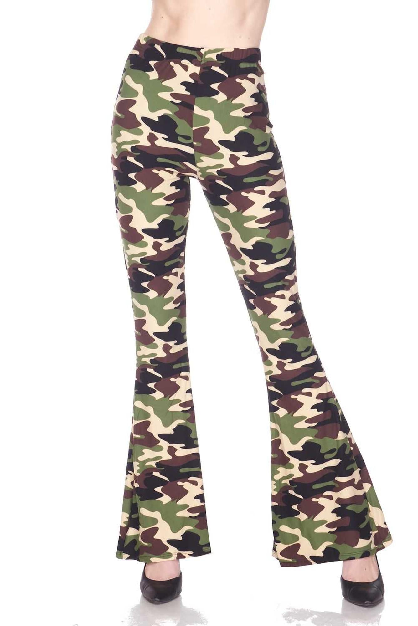 Buttery Smooth Active Duty Camouflage Bell Bottom Leggings