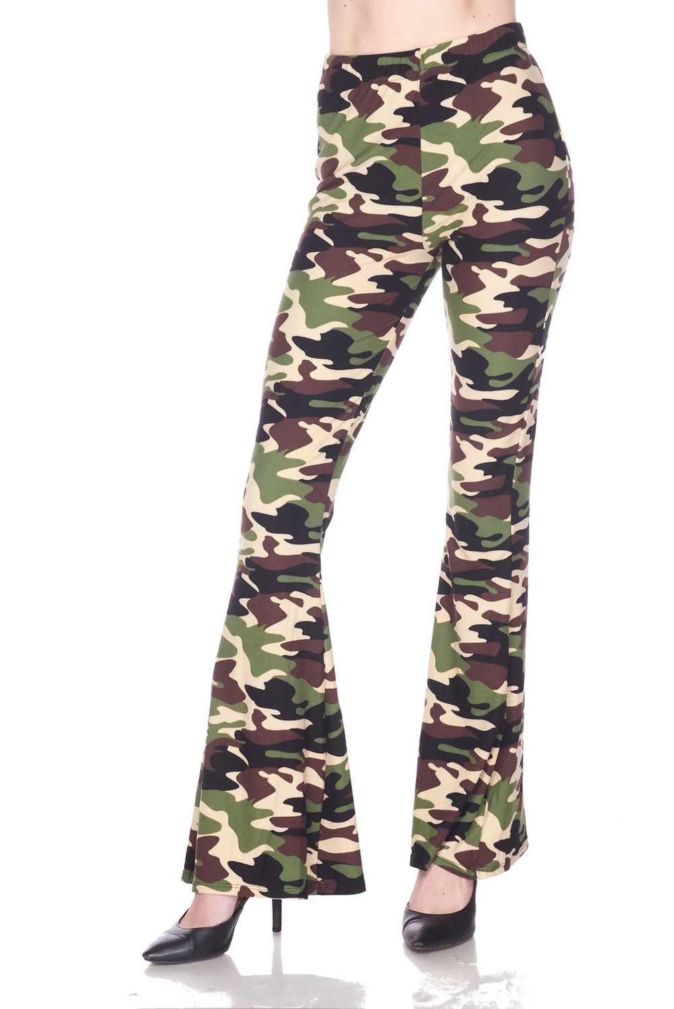 Buttery Smooth Active Duty Camouflage Bell Bottom Leggings