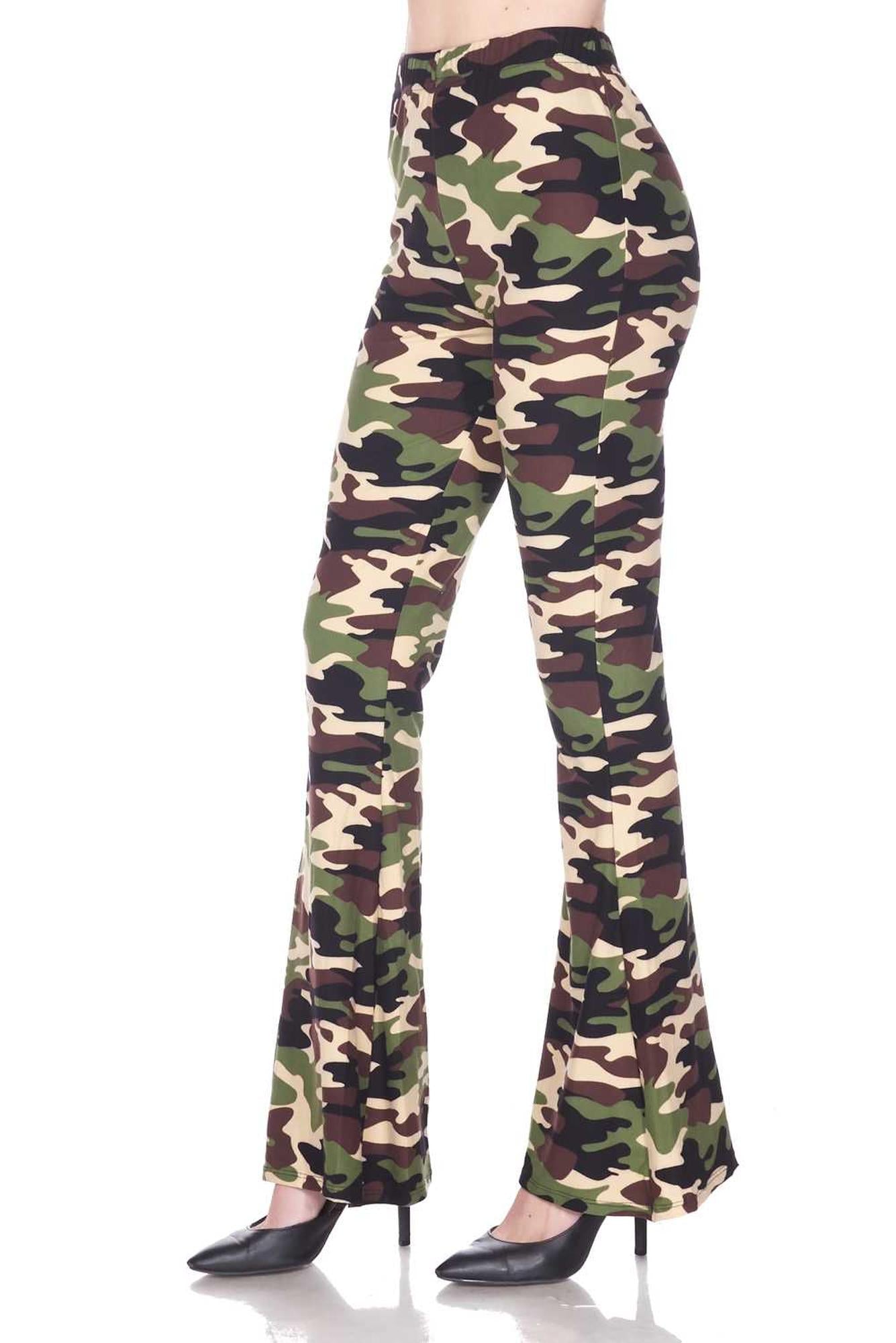 Buttery Smooth Active Duty Camouflage Bell Bottom Leggings