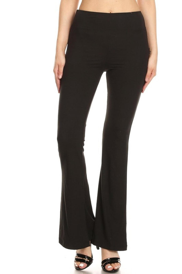 Buttery Smooth High Waist Basic Solid Bell Bottom Leggings