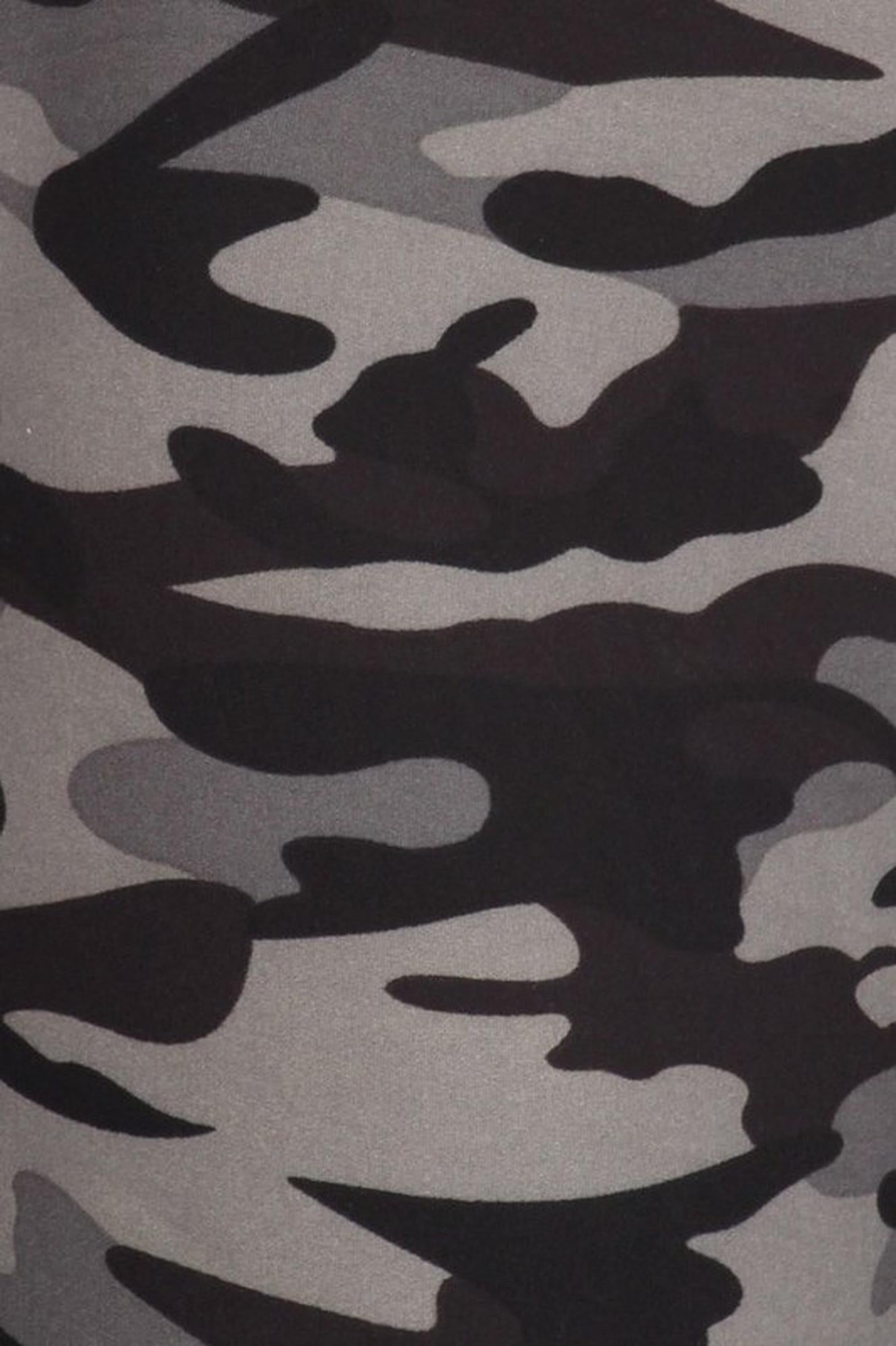 Buttery Smooth Monochrome Camouflage Bell Bottom Leggings