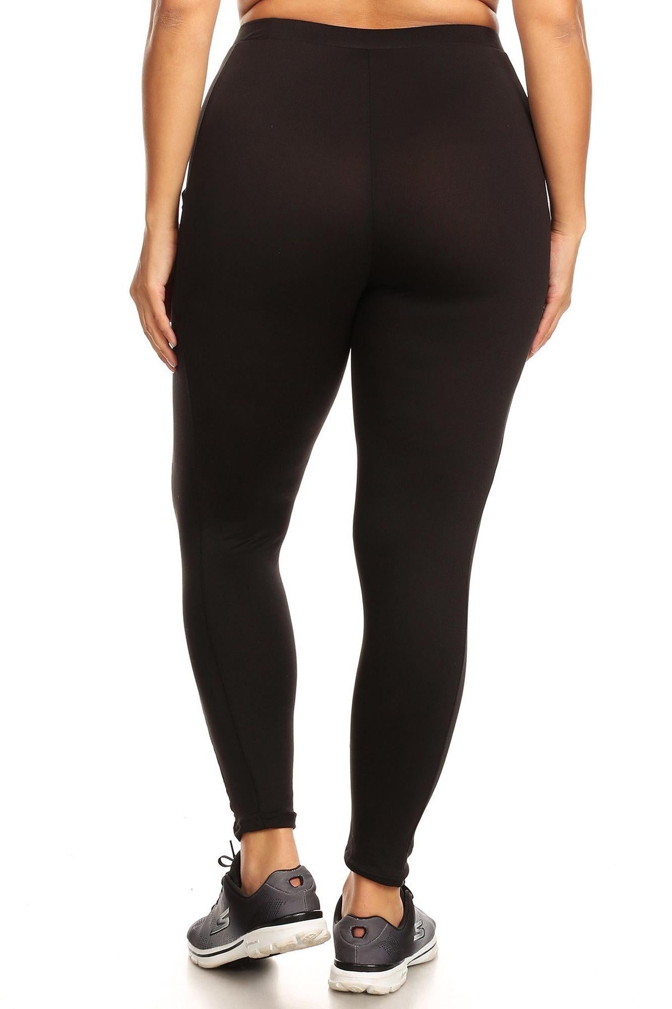 Buttery Smooth Sport Basic Leggings - Plus Size - 1XL 2XL 3XL with Side Pockets - 2 Pack