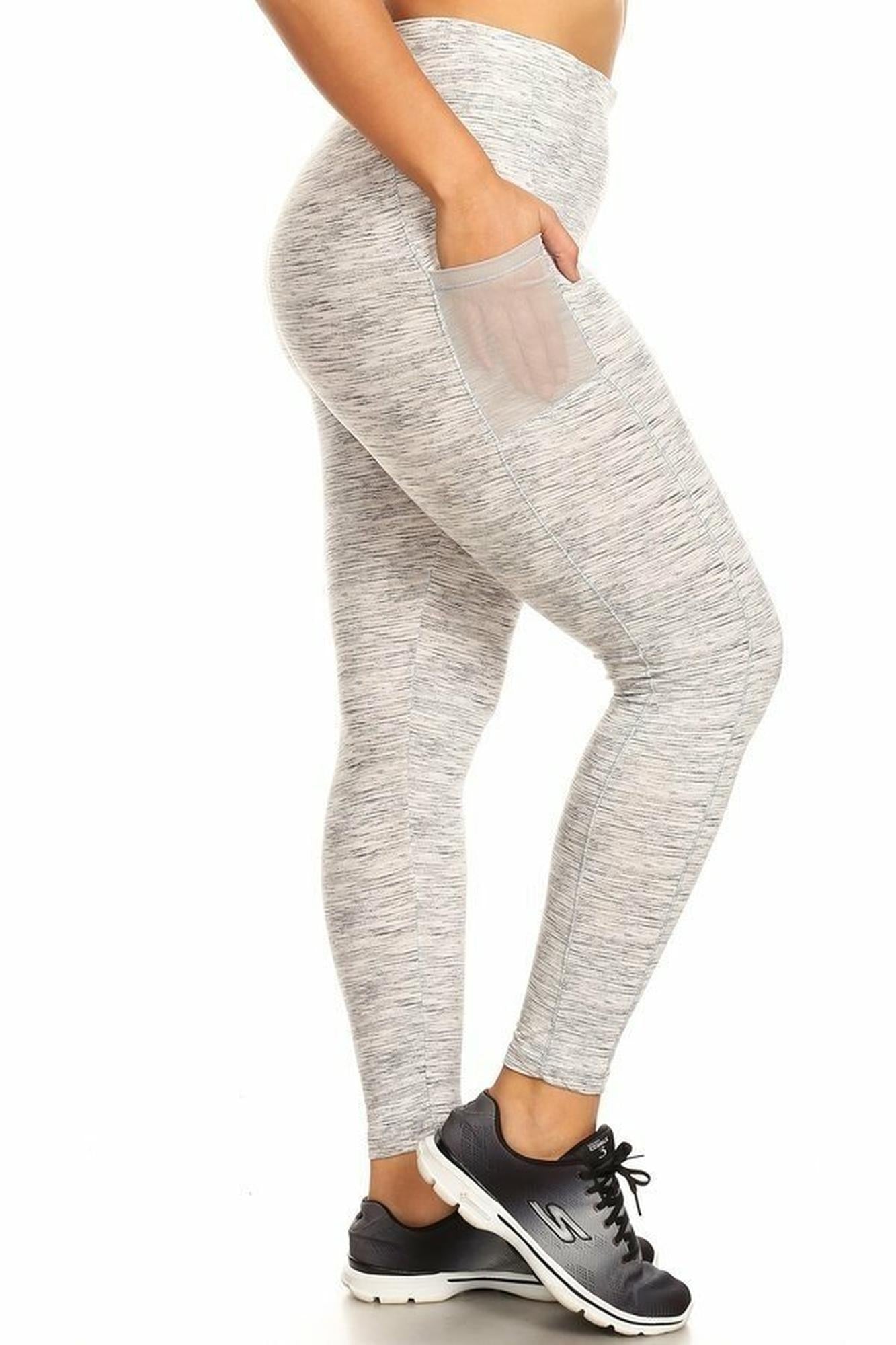 Buttery Smooth Sport Basic Leggings - Plus Size - 1XL 2XL 3XL with Side Pockets - 2 Pack
