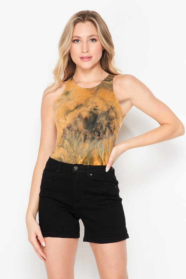Buttery Smooth Camel Tie Dye Bodysuit