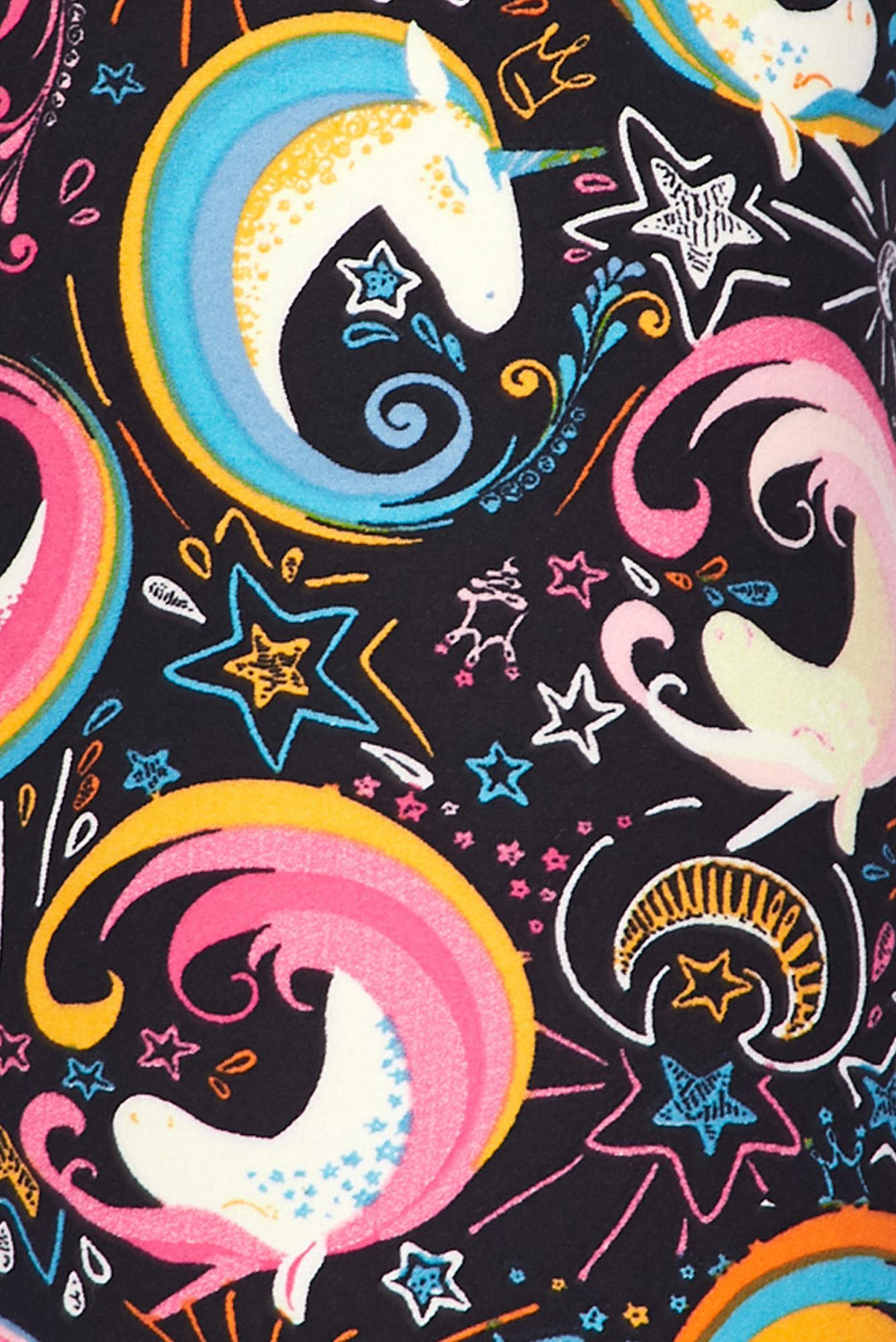 Buttery Soft Groovy Hip Unicorn Capris (One Size Regular,Multi Color Bold)