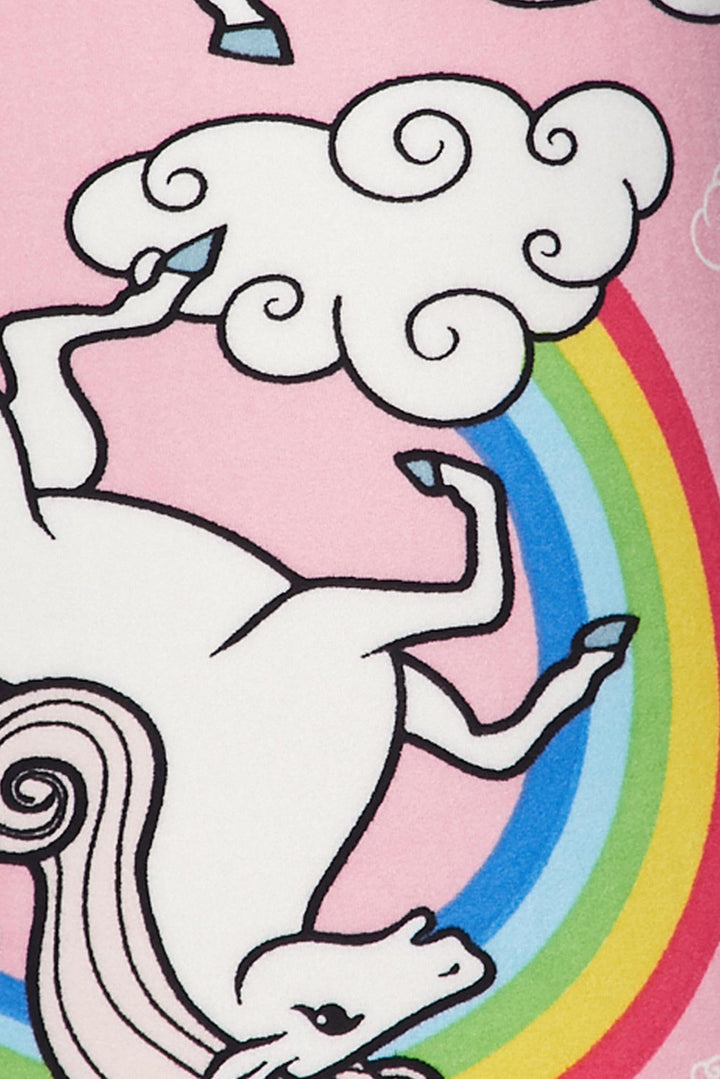 Buttery Soft Pink Rainbow Unicorn Capris (One Size Regular,Pink)
