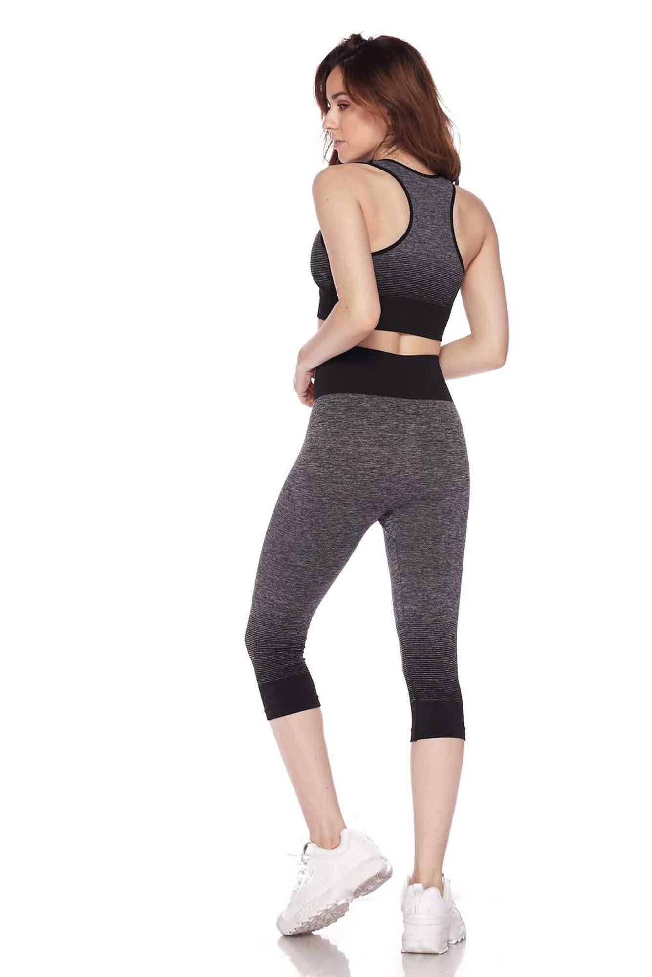 Premium 2 Color Ombre Sport Bra and Capri Set