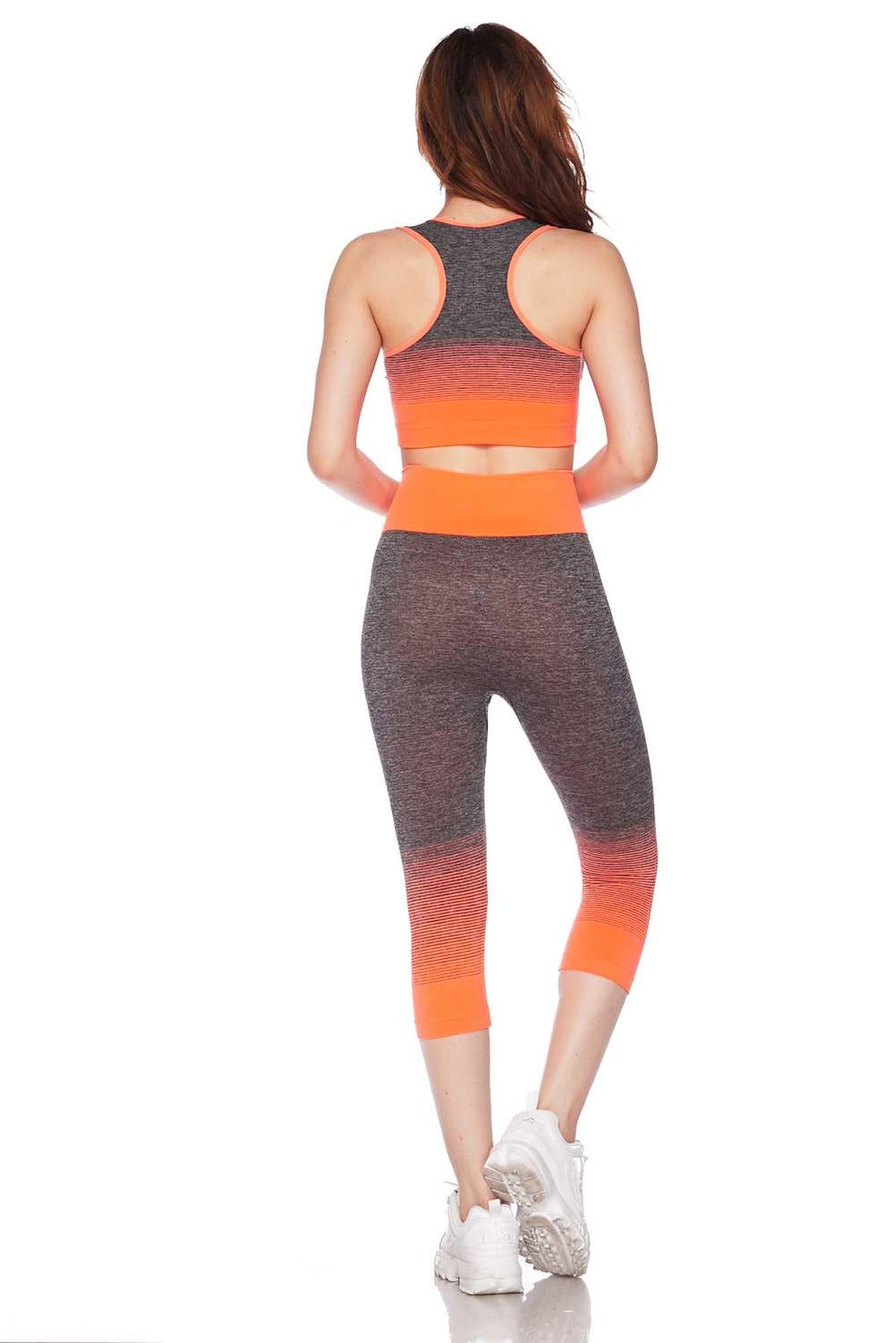 Premium 2 Color Ombre Sport Bra and Capri Set