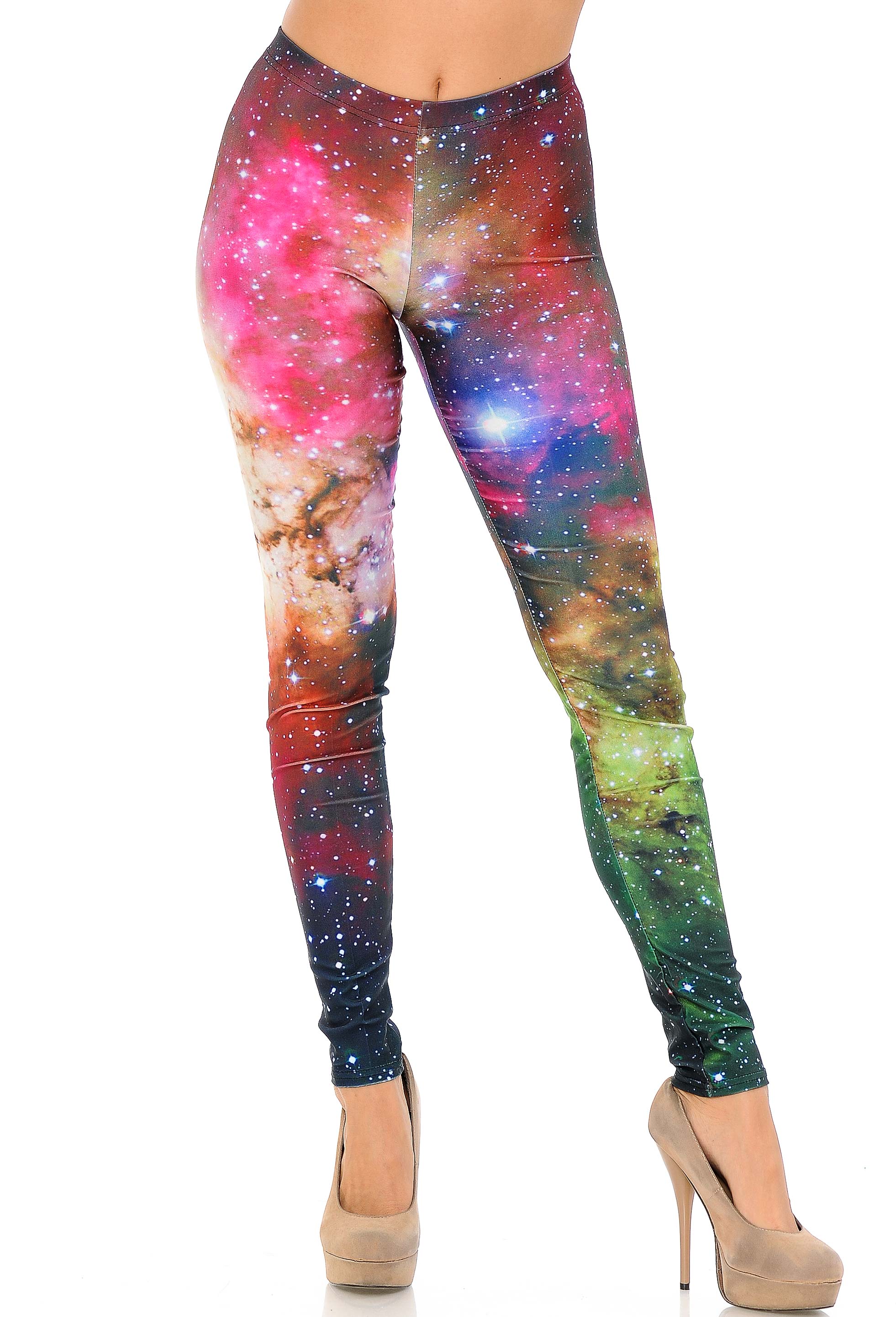 Graphic Print Lucid Nebula Galaxy Leggings