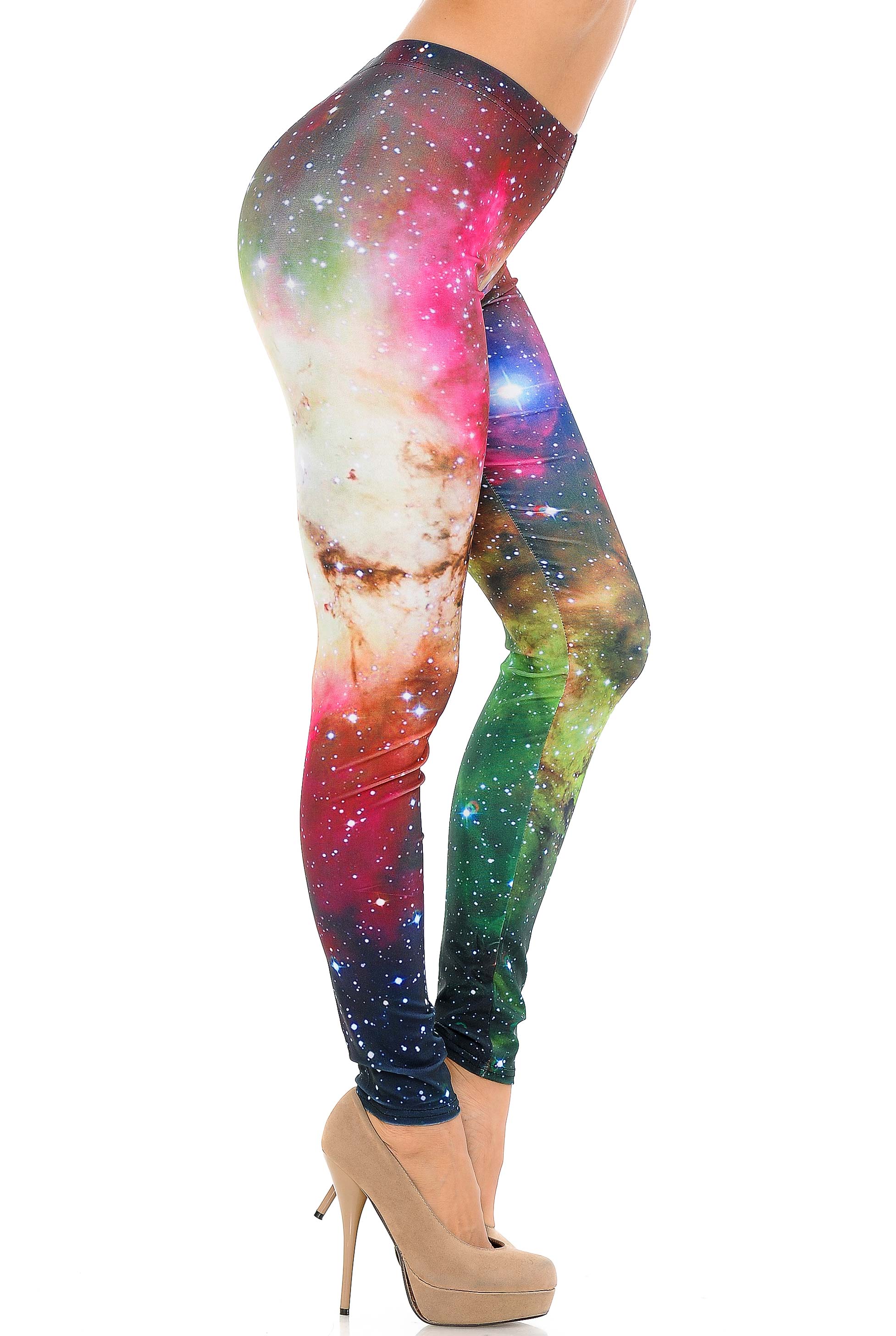 Graphic Print Lucid Nebula Galaxy Leggings