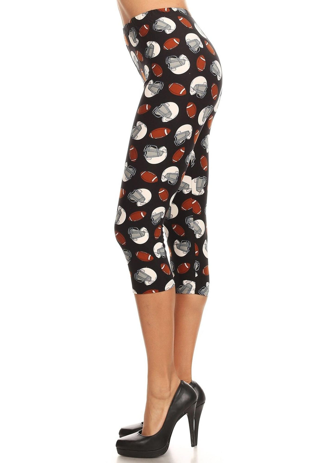 Buttery Soft National Football Capris - LIMITED EDITION (One Size Regular,Black)