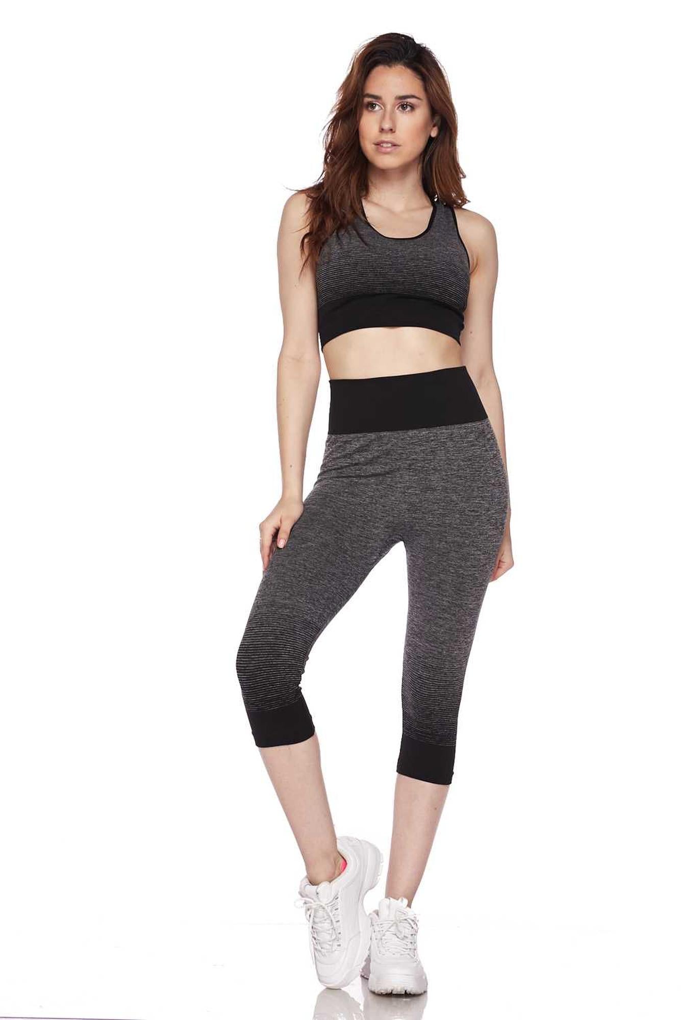 Premium 2 Color Ombre Sport Bra and Capri Set