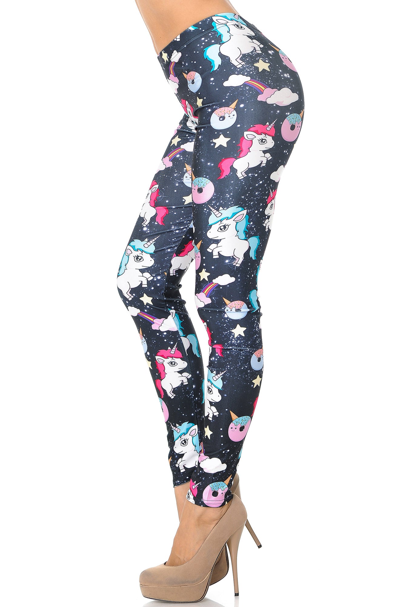 Graphic Print Unicorn Rainbow and Treats Leggings