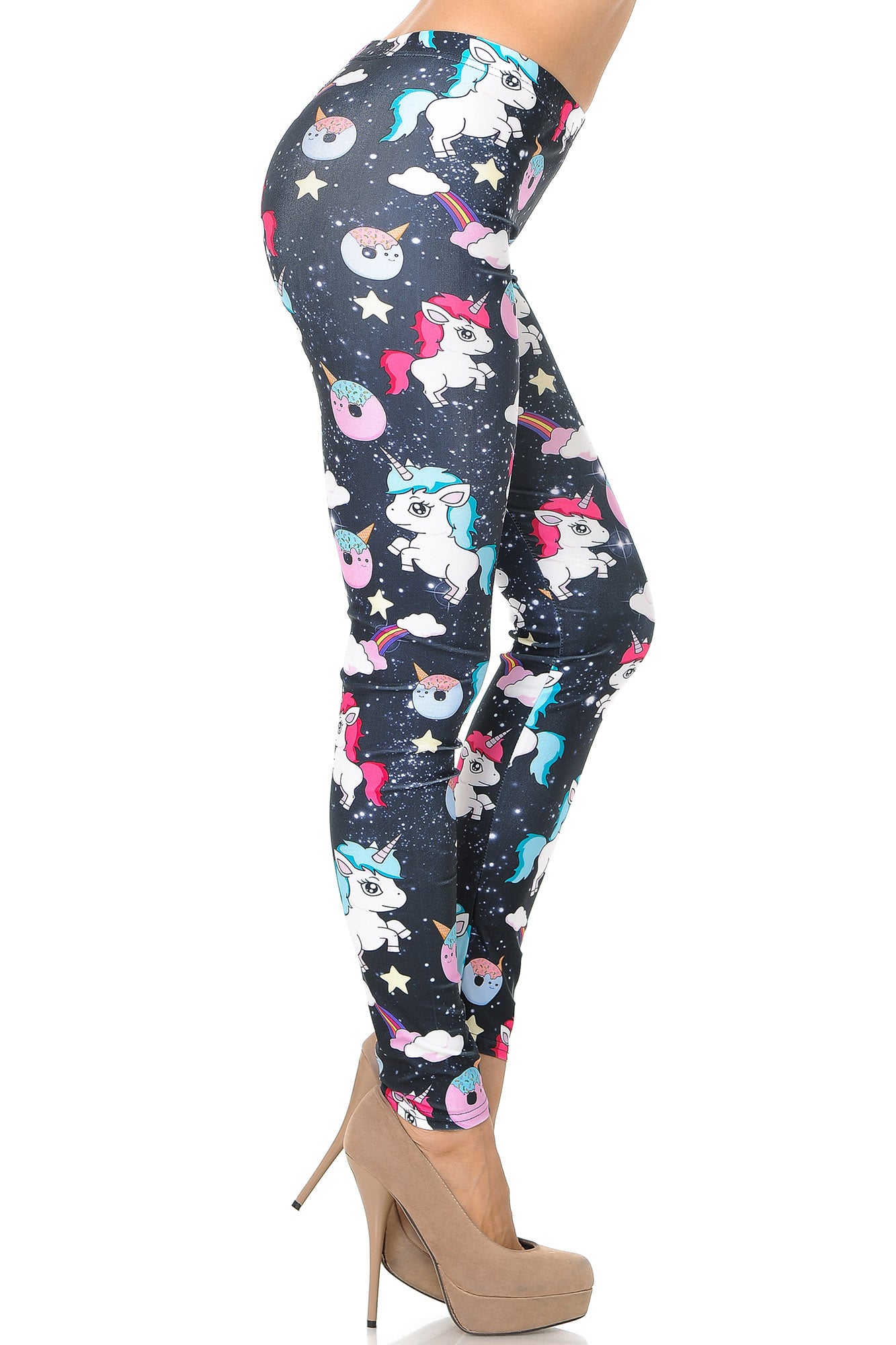 Graphic Print Unicorn Rainbow and Treats Leggings