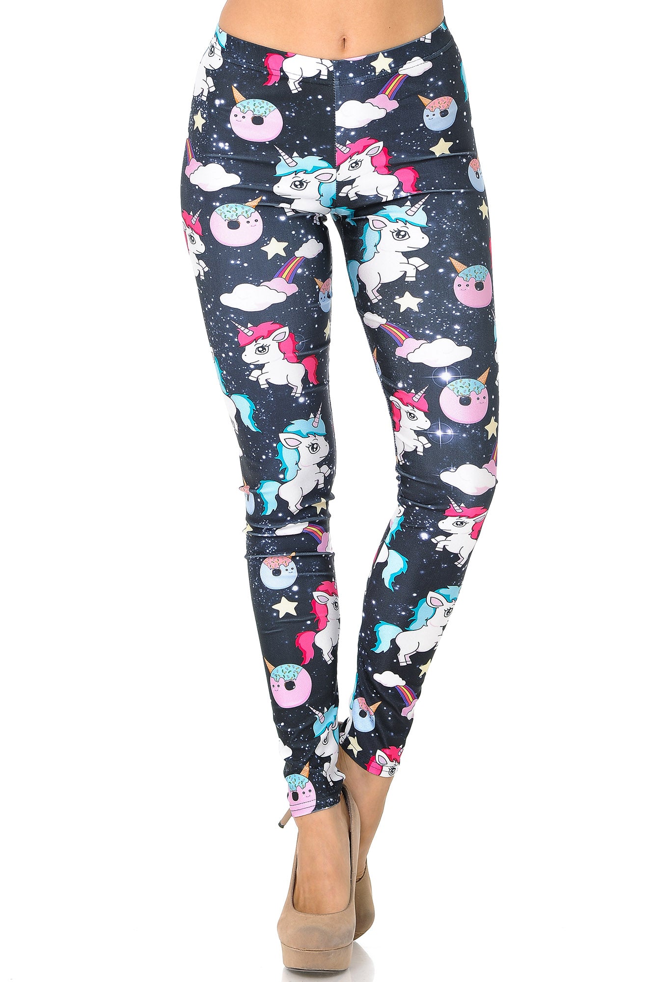 Graphic Print Unicorn Rainbow and Treats Leggings