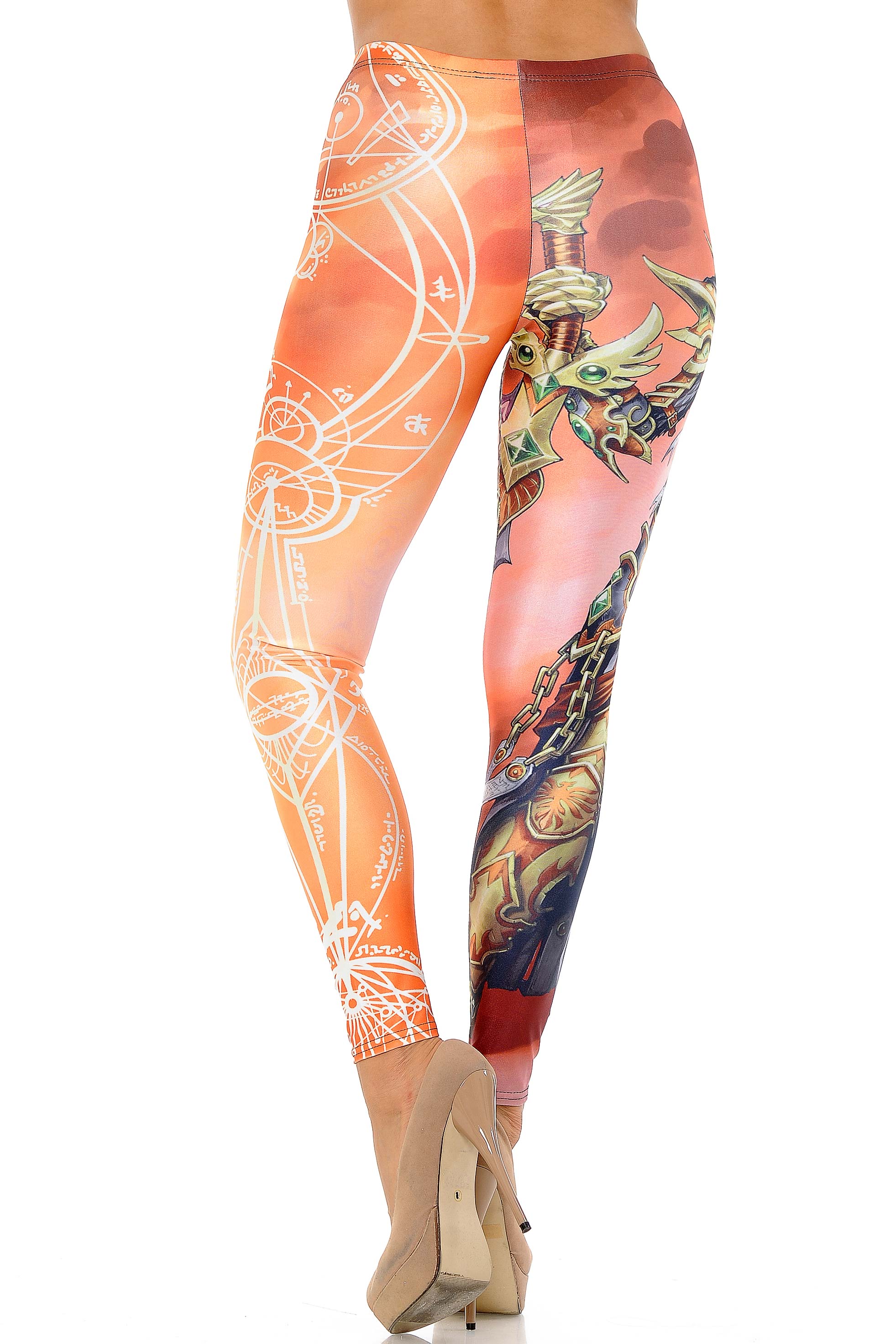 Graphic Print Female Elf Warrior Leggings