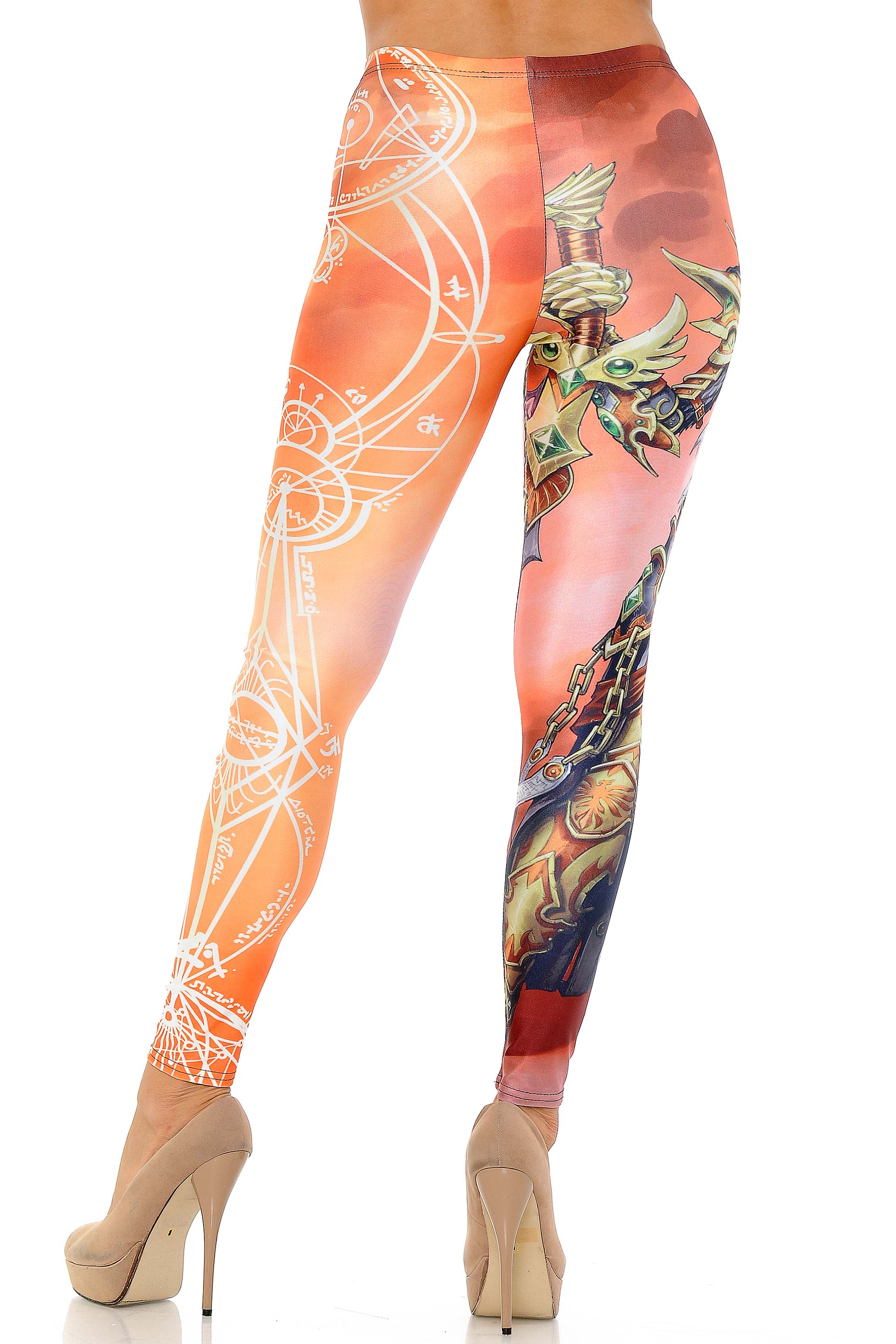 Graphic Print Female Elf Warrior Leggings
